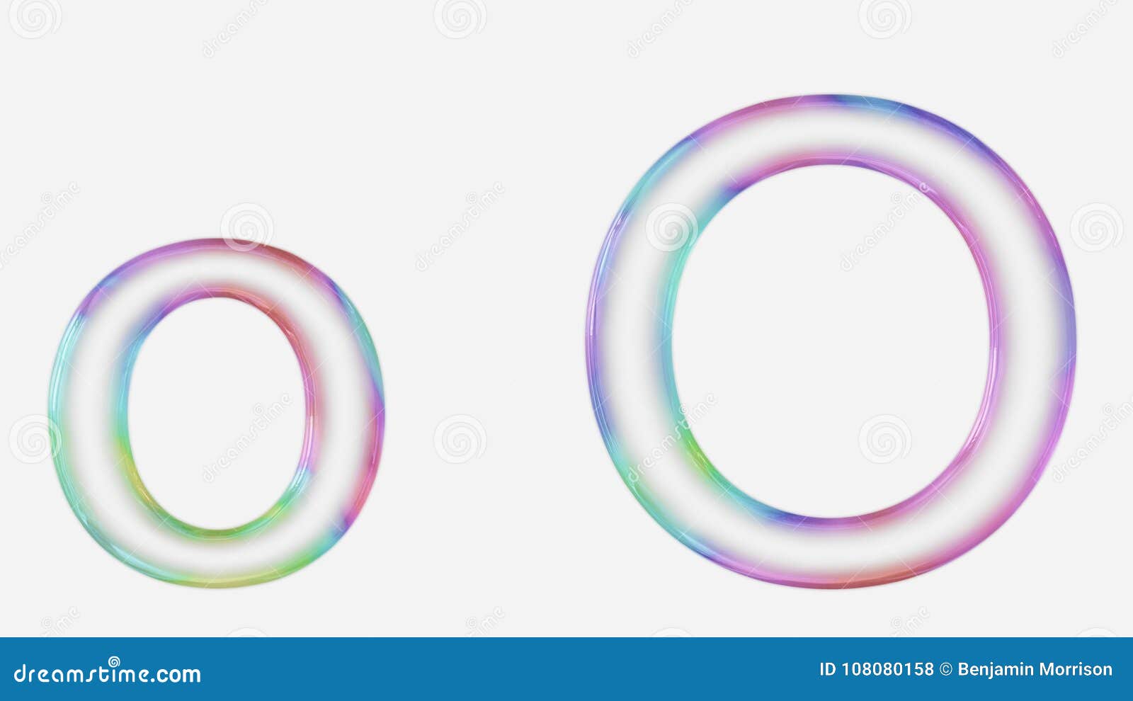 Vibrantly Colorful Upper And Lower Case O Rendered Using A Bubble