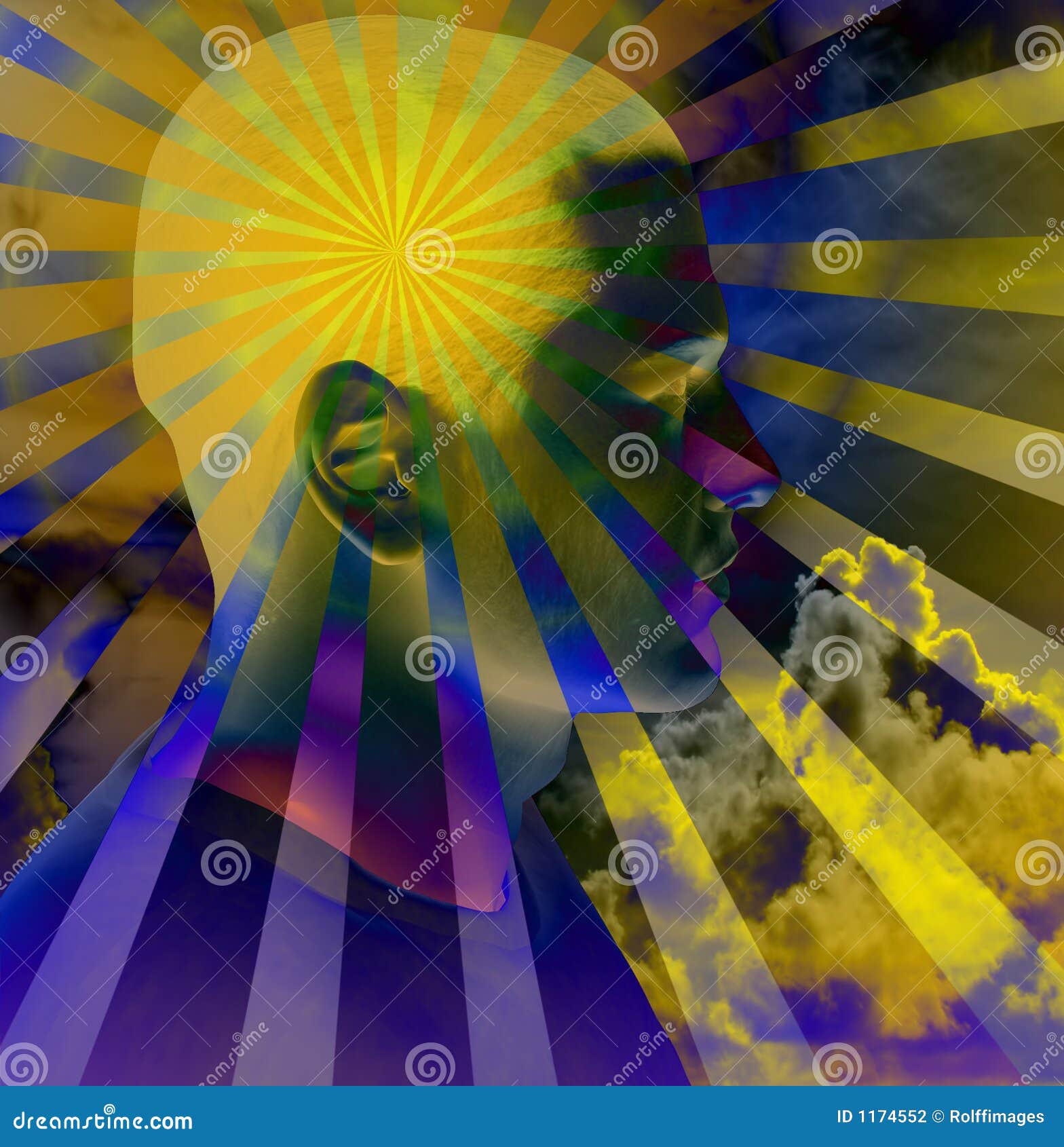 Vibrations stock illustration. Illustration of mind, rays 1174552