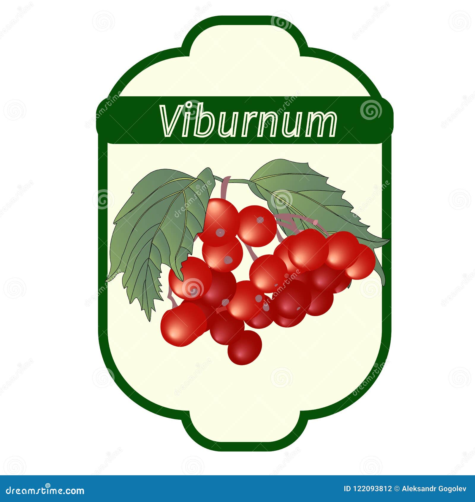 Vector viburnum label stock vector. Illustration of bakery 122093812