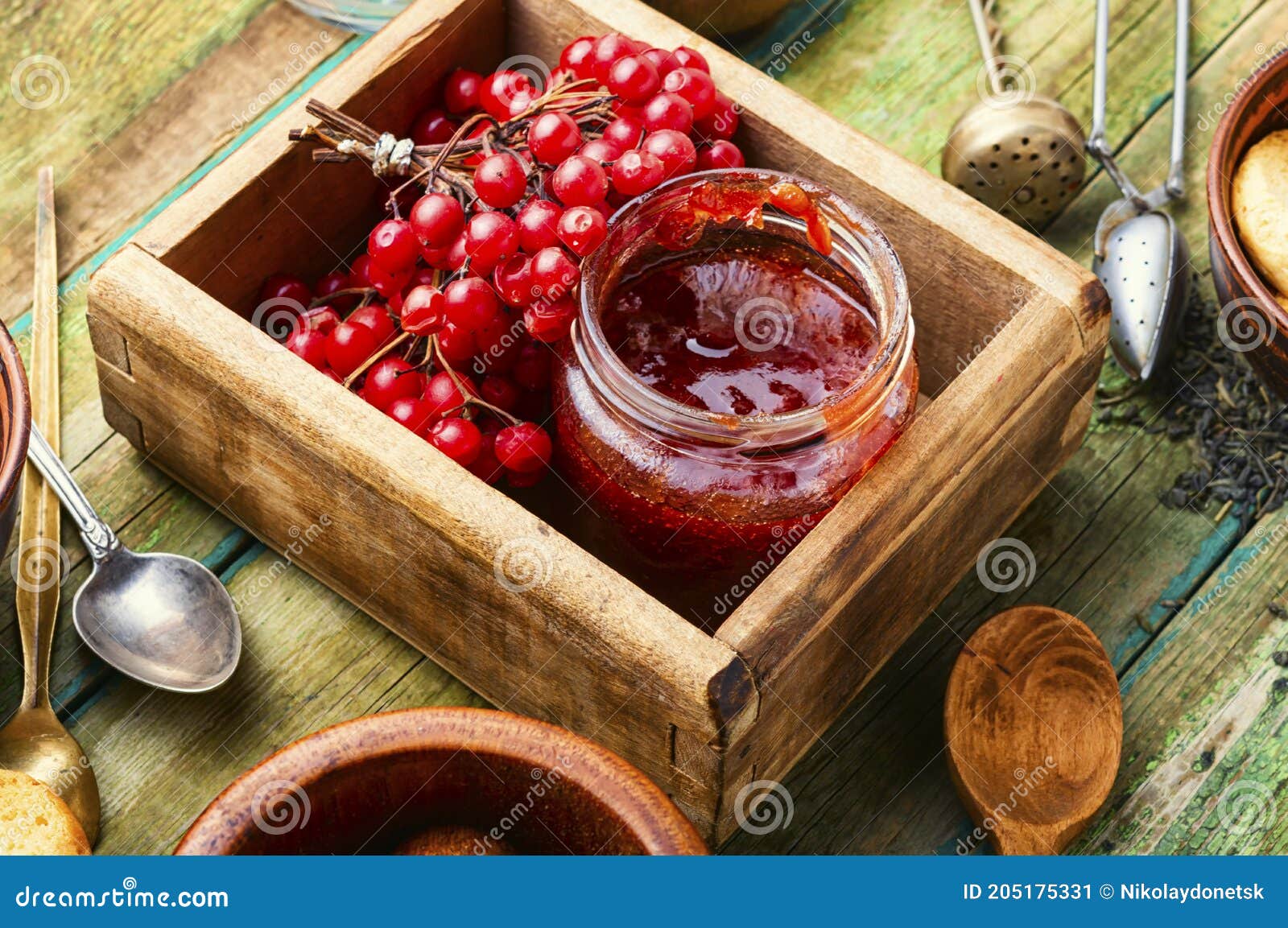 Viburnum Fruit Jam in a Glass Jar Stock Image Image of ripe, seasonal