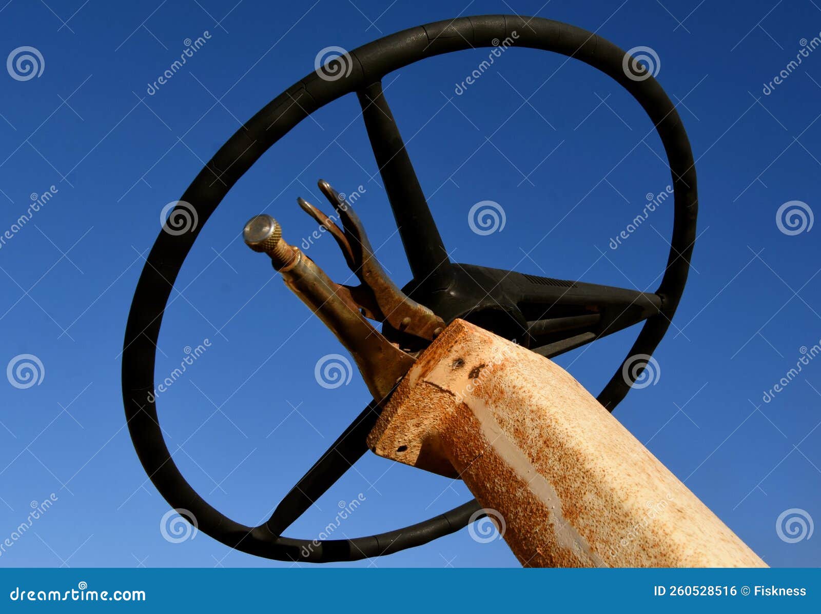 A Vice Grip is Holding a Steering Wheel To the Steering Column. Stock Photo Image of grip