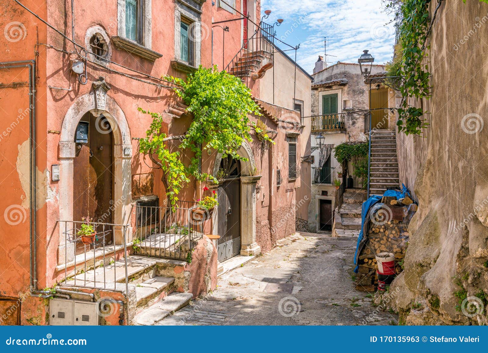 scenic sight in vico del gargano, picturesque village in the province of foggia, puglia apulia, italy.