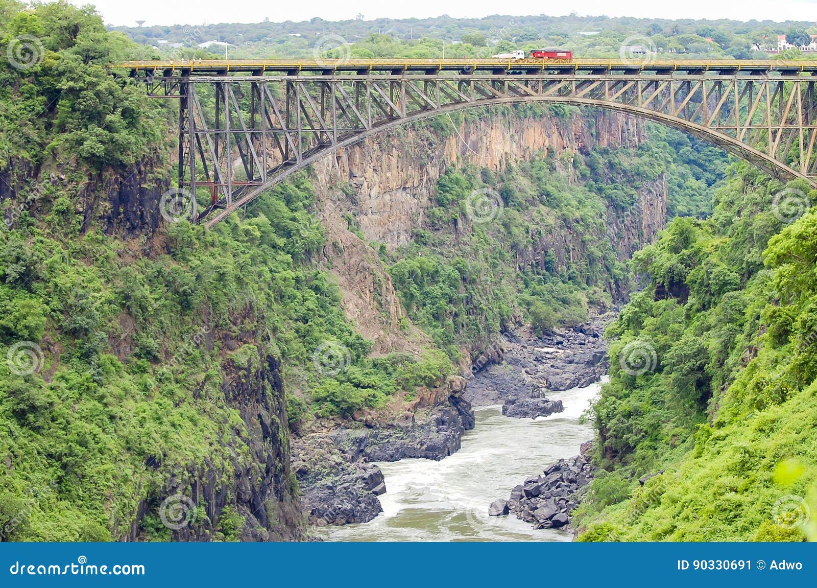 Victoria Falls Bridge Sambia/Simbabwe Stockbild Bild von
