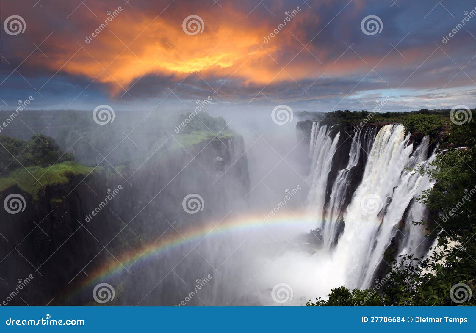 victoria falls, rainbow, zambia