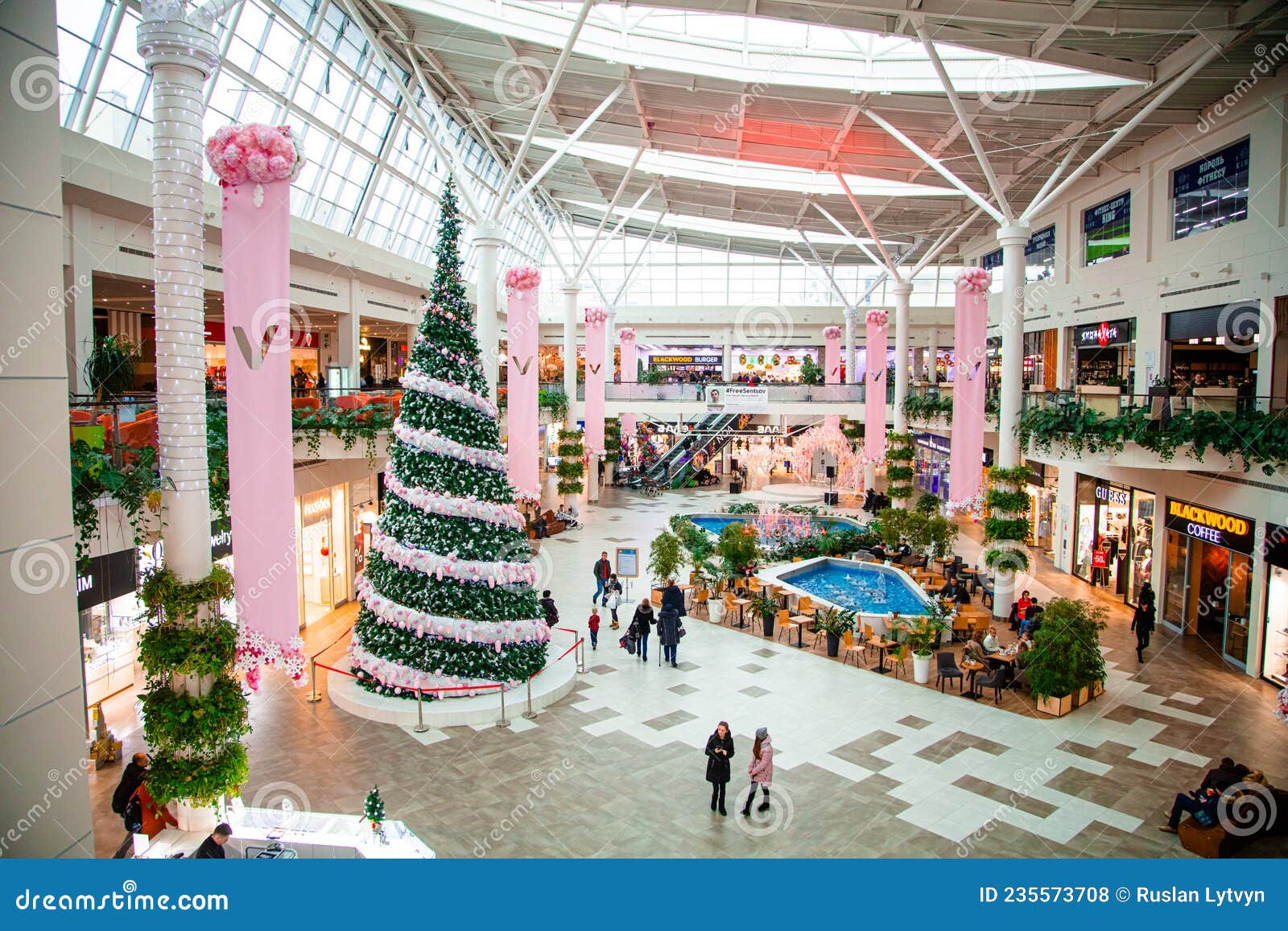 Victoria Gardens Shopping Mall in Lviv with Christmas Decoration