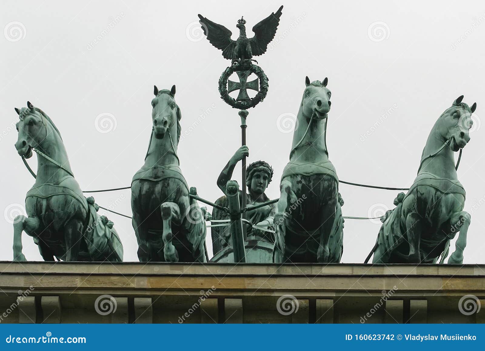 Bronze Quadriga Chariot On Top Of The Brandenburg Gate Tor In Berlin Germany Stock Photo Image Of Building Landmark