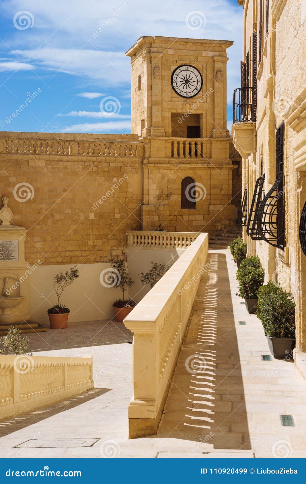 Ancient Clock Tower, Citadel, Malta Stock Image Image of gozo