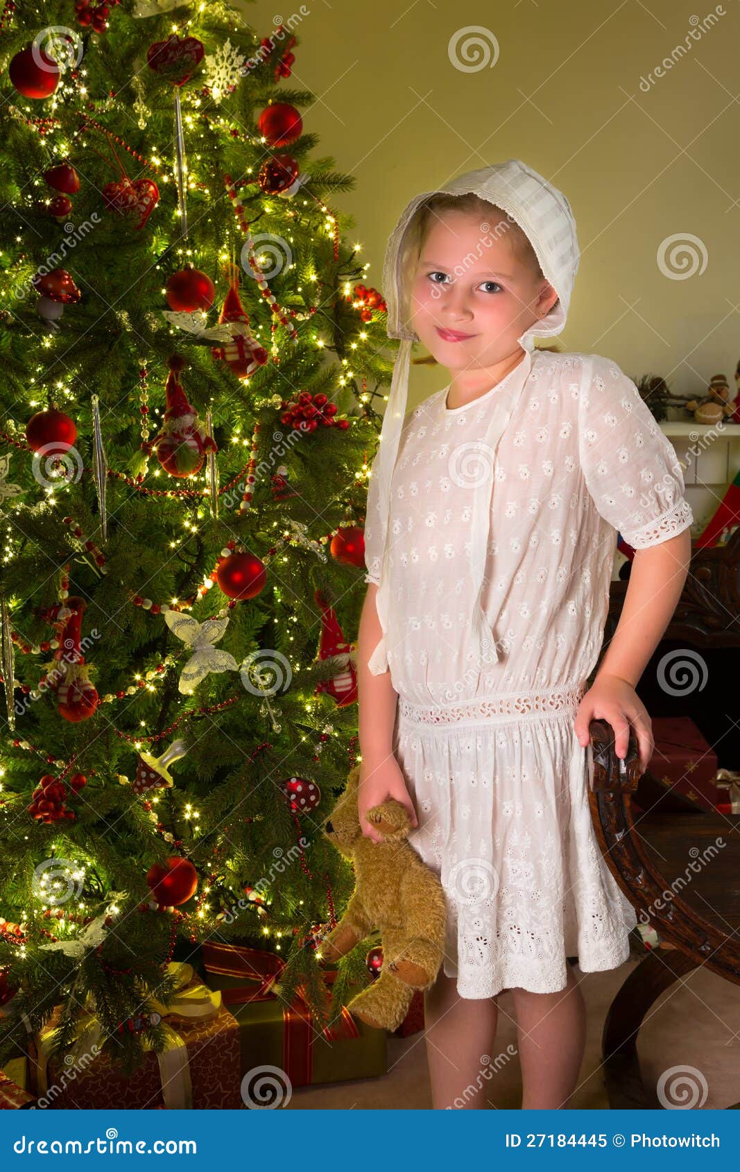 Victorian christmas girl stock image. Image of christmas - 27184445