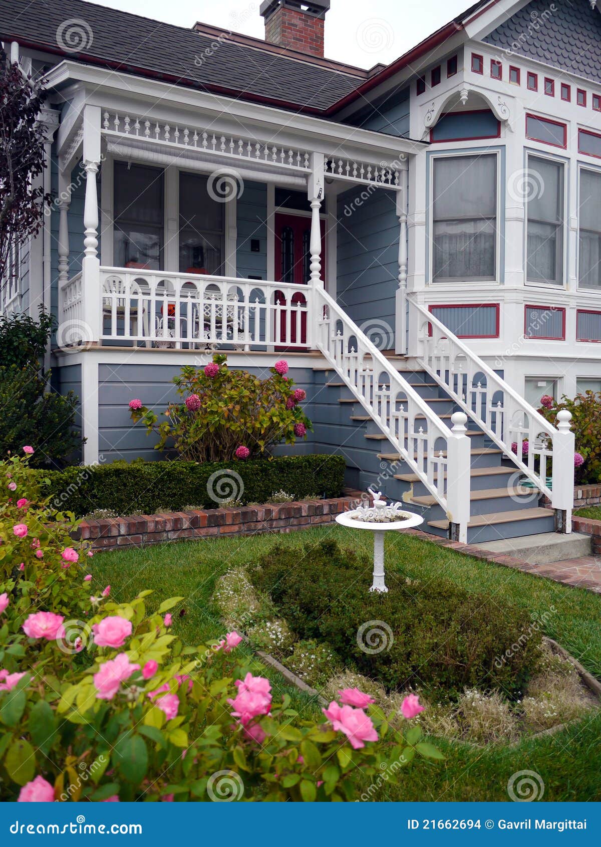 Victorian House Entrance And Garden Stock Photo - Image of ...