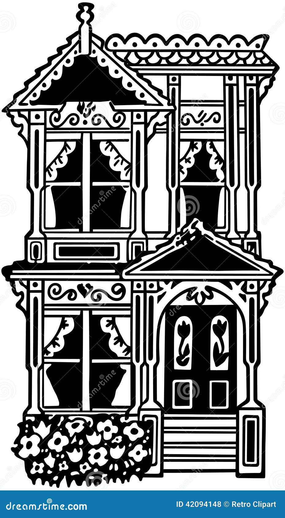 Victorian Row House stock vector. Illustration of fifties - 42094148