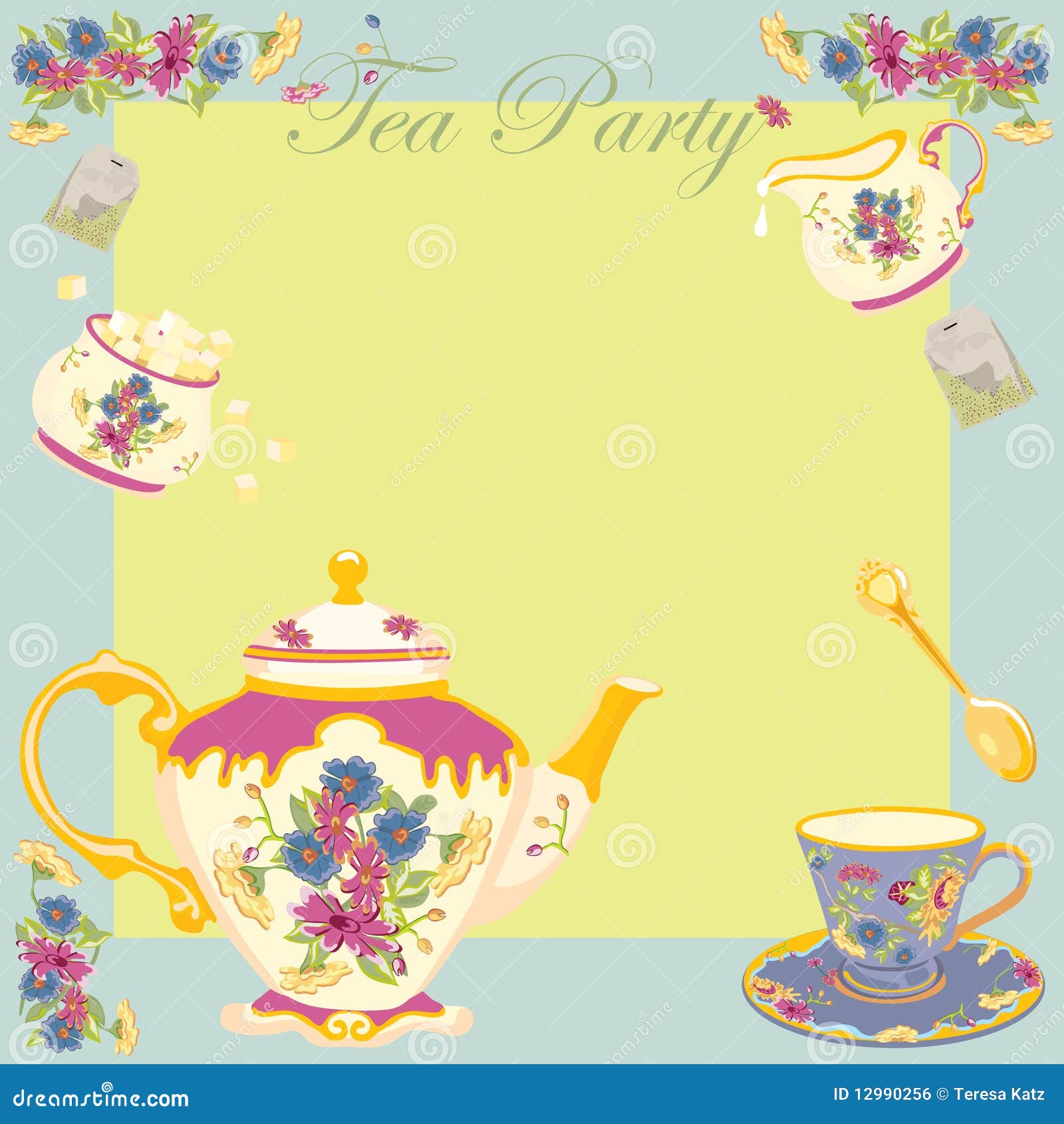 Blank Tea Party Invitation Template 60 Free Printable Afternoon Tea Party Invitation Template tea-party-invitation-printable