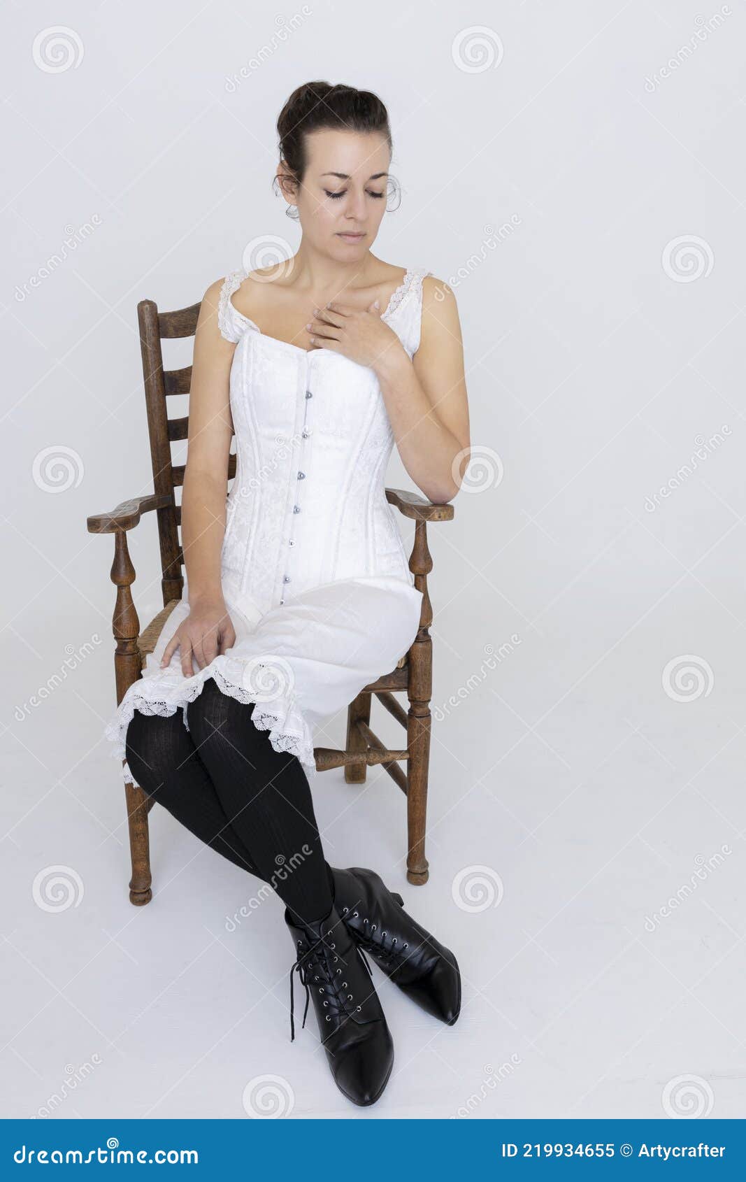 Victorian Woman Corset Underwear Stock Photos - Free & Royalty