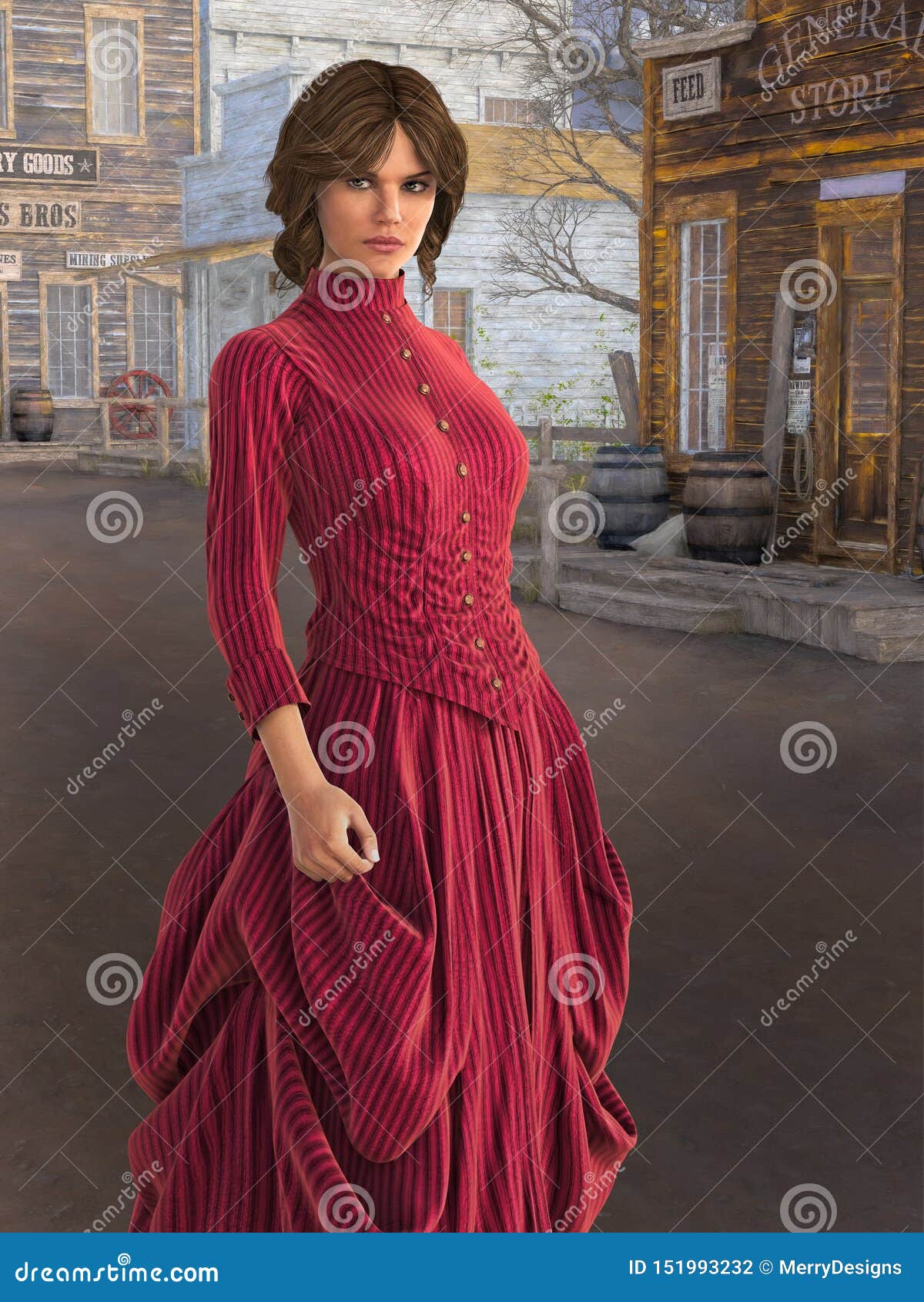 Victorian Woman in Western Town Setting Stock Illustration - Illustration of digital, look: 151993232 Victorian Woman in Western Town Setting Stock Illustration - Illustration of digital, look: 151993232