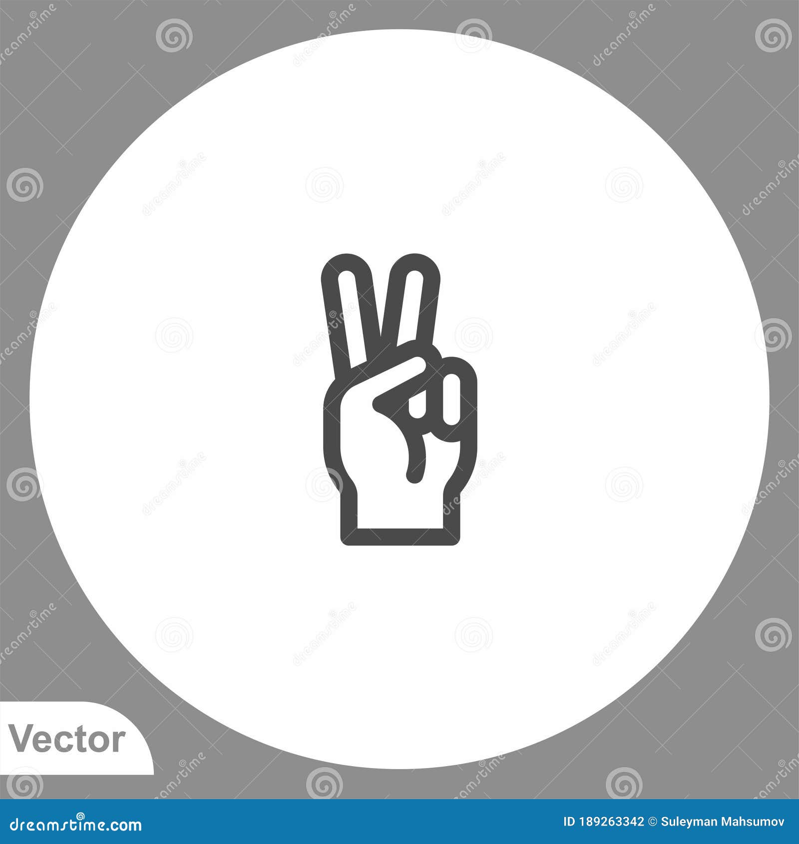 Victory Gestures Vector Icon Sign Symbol Stock Vector Illustration of