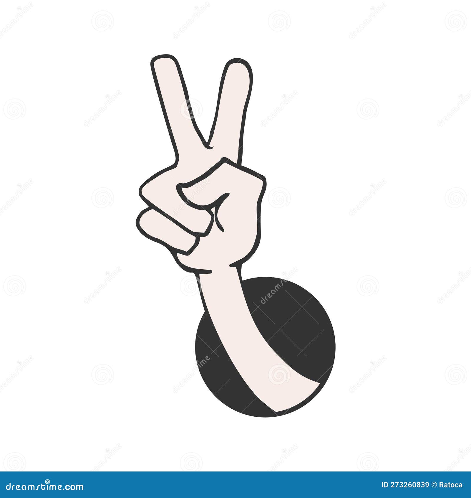 Victory hand draw stock vector. Illustration of index 273260839