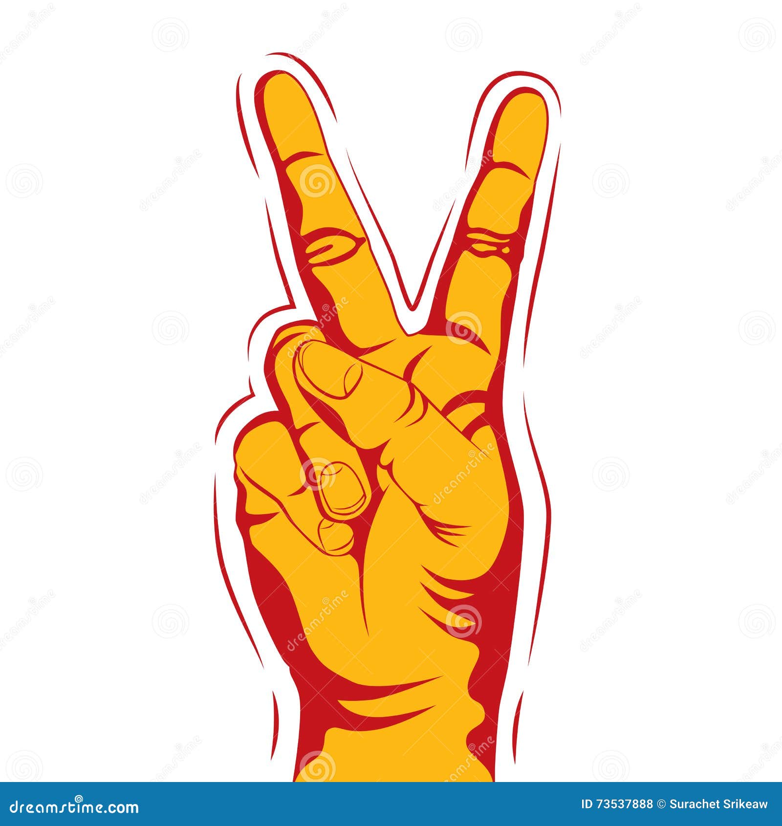 Victory hand stock vector. Illustration of poster, hand 73537888