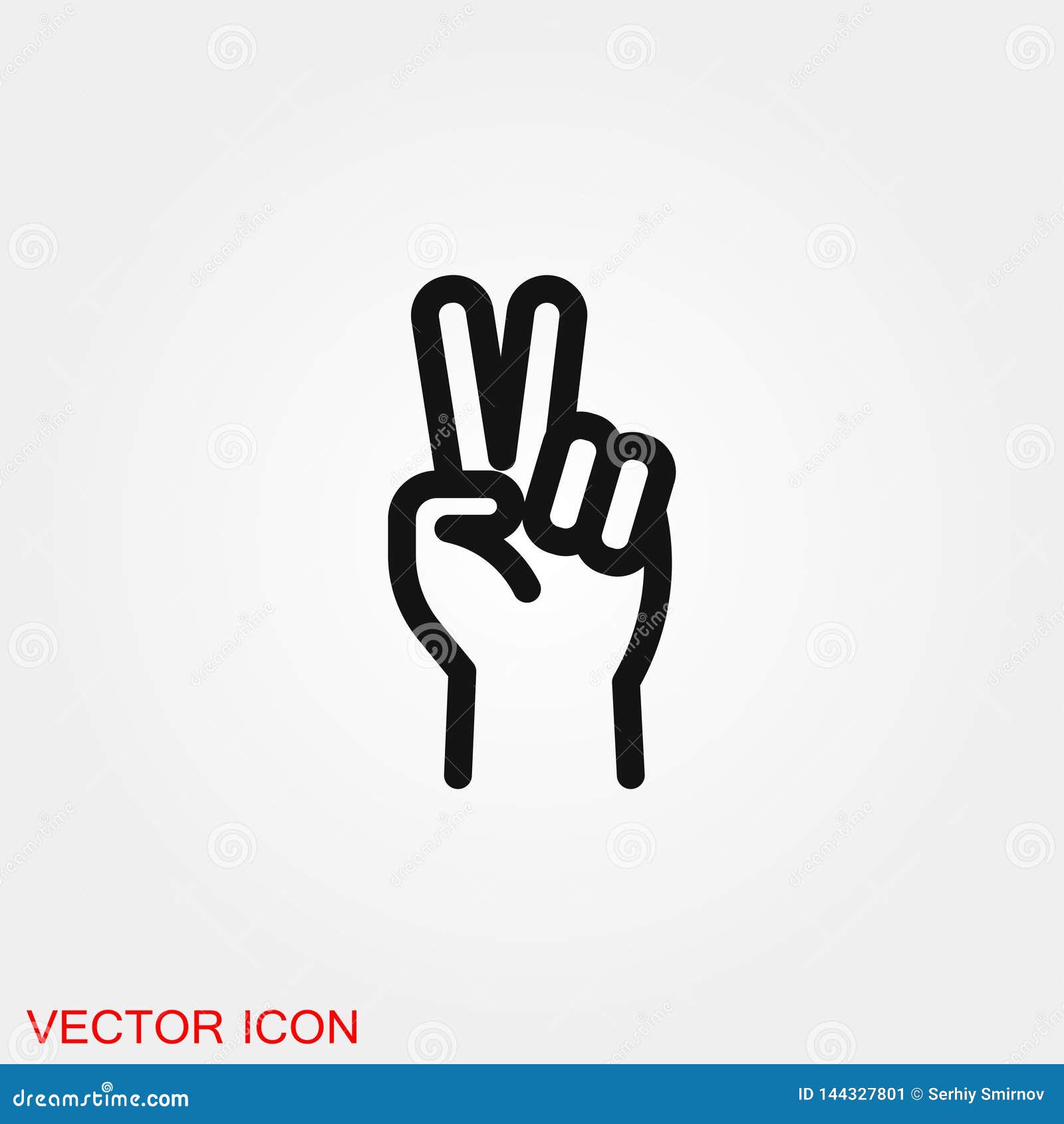 Victory Icon Vector Sign Symbol for Design Stock Illustration