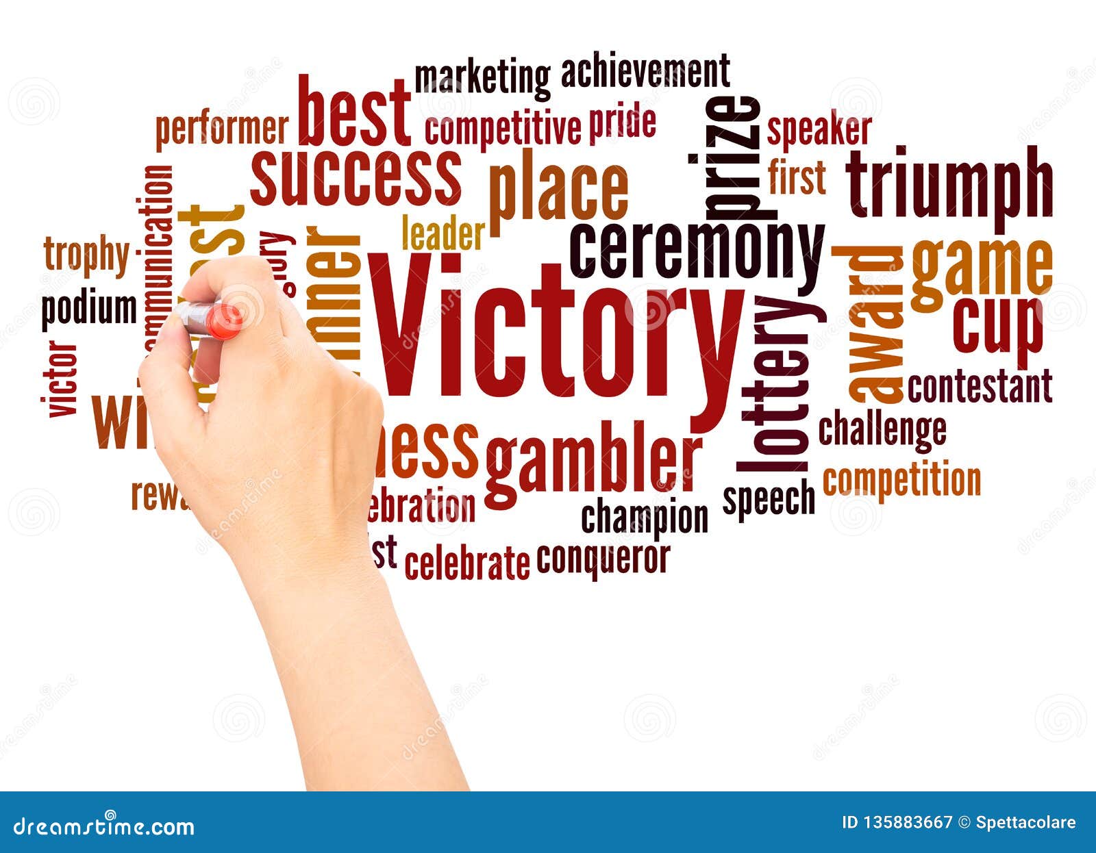 Victory Word Cloud Hand Writing Concept Stock Image Image of champion