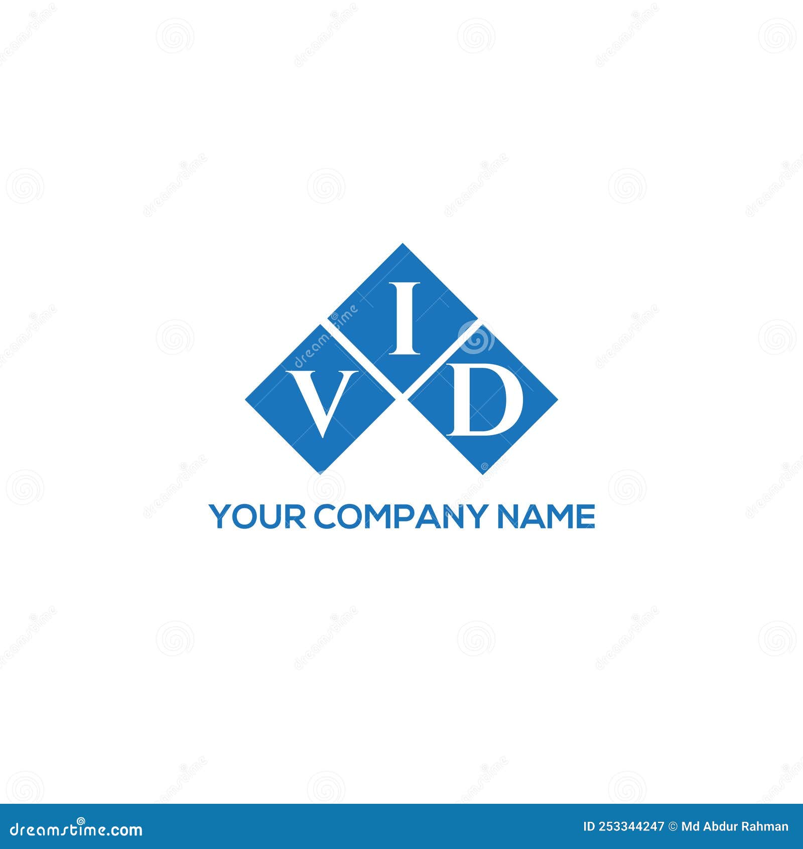 vid letter logo  on white background. vid creative initials letter logo