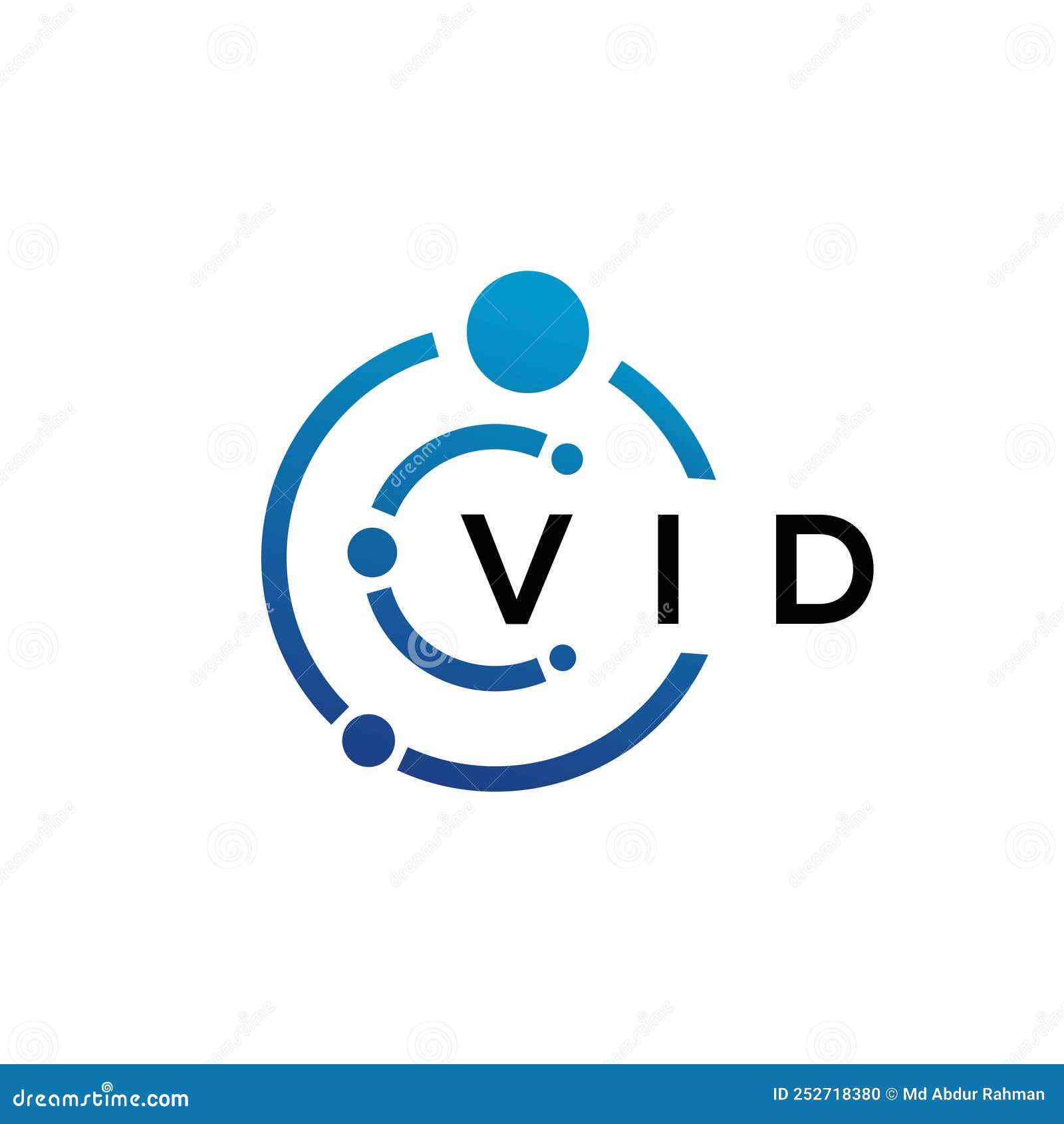vid letter technology logo  on white background. vid creative initials letter it logo concept. vid letter 