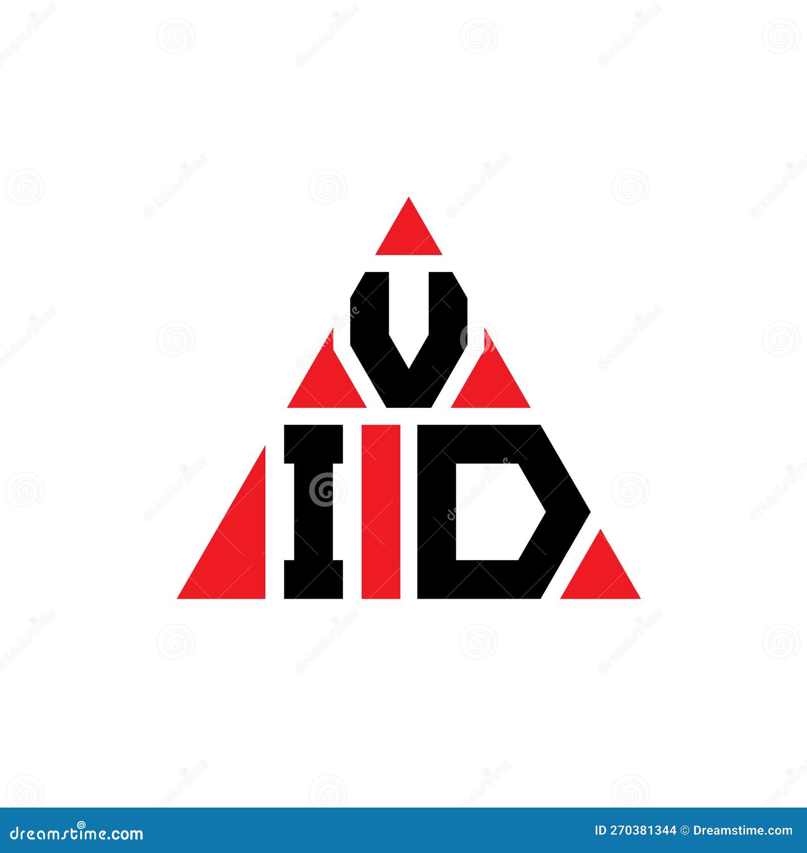 vid triangle letter logo  with triangle . vid triangle logo  monogram. vid triangle  logo template with red