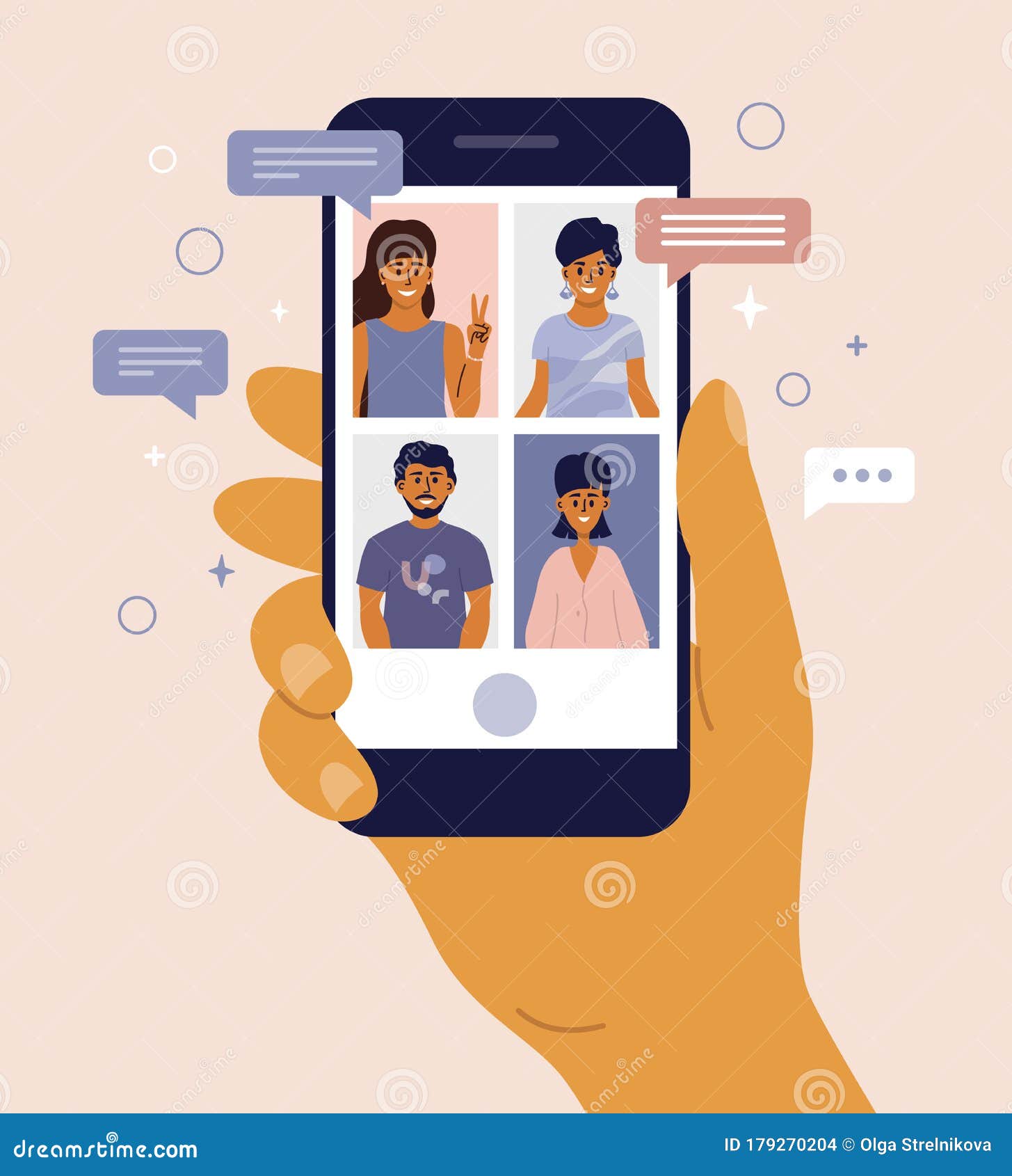 Chatting with friends concept icon. Online communication. Message friendly  reaction. Social media. Virtual friends support idea thin line illustration  Stock Vector Image & Art - Alamy