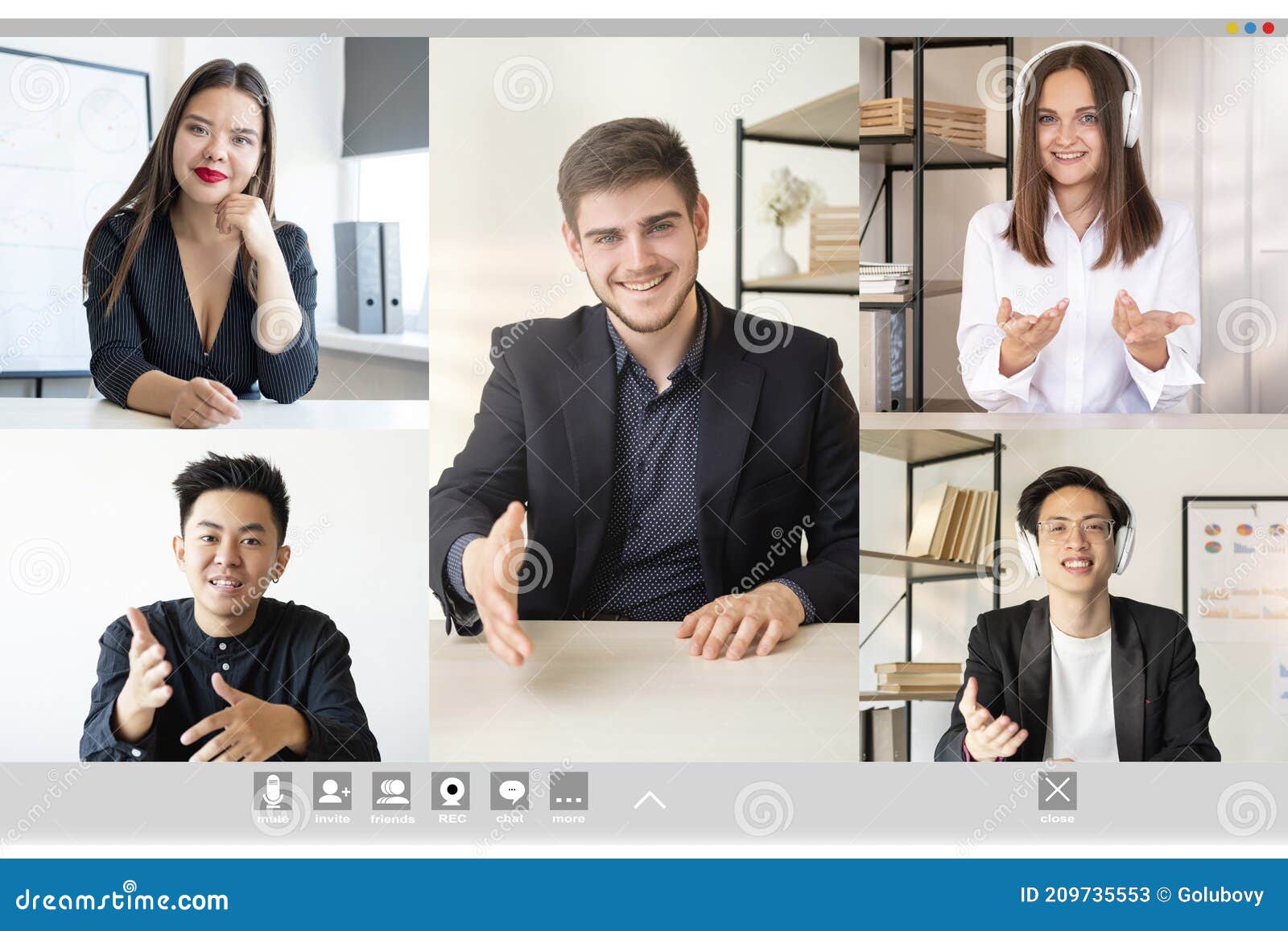 video call remote meeting wfh business team screen