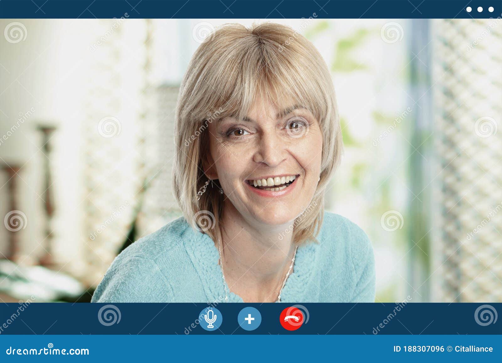 Video Call Screen of Happy Elderly Female Stock Photo Image of