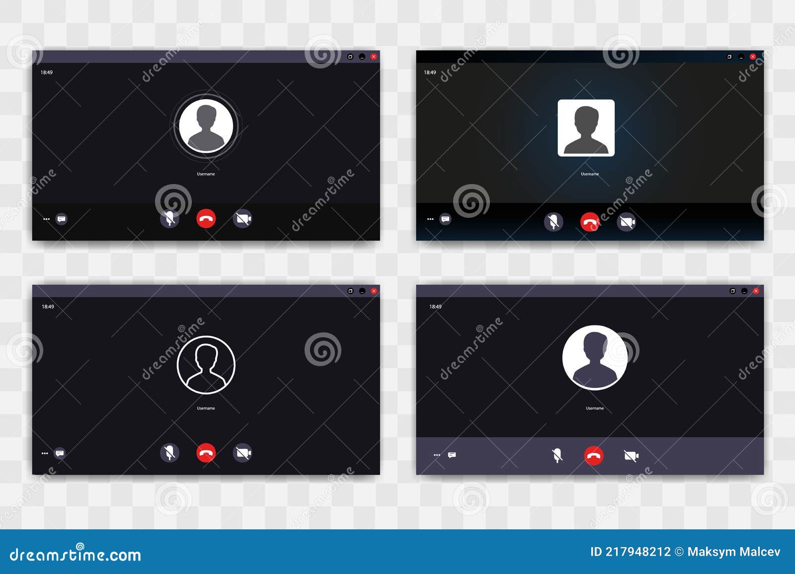 Video Call Screen Template. Videocall Interface. Online Webinar or Video Call Screen Template. Videocall Interface. Online Webinar or