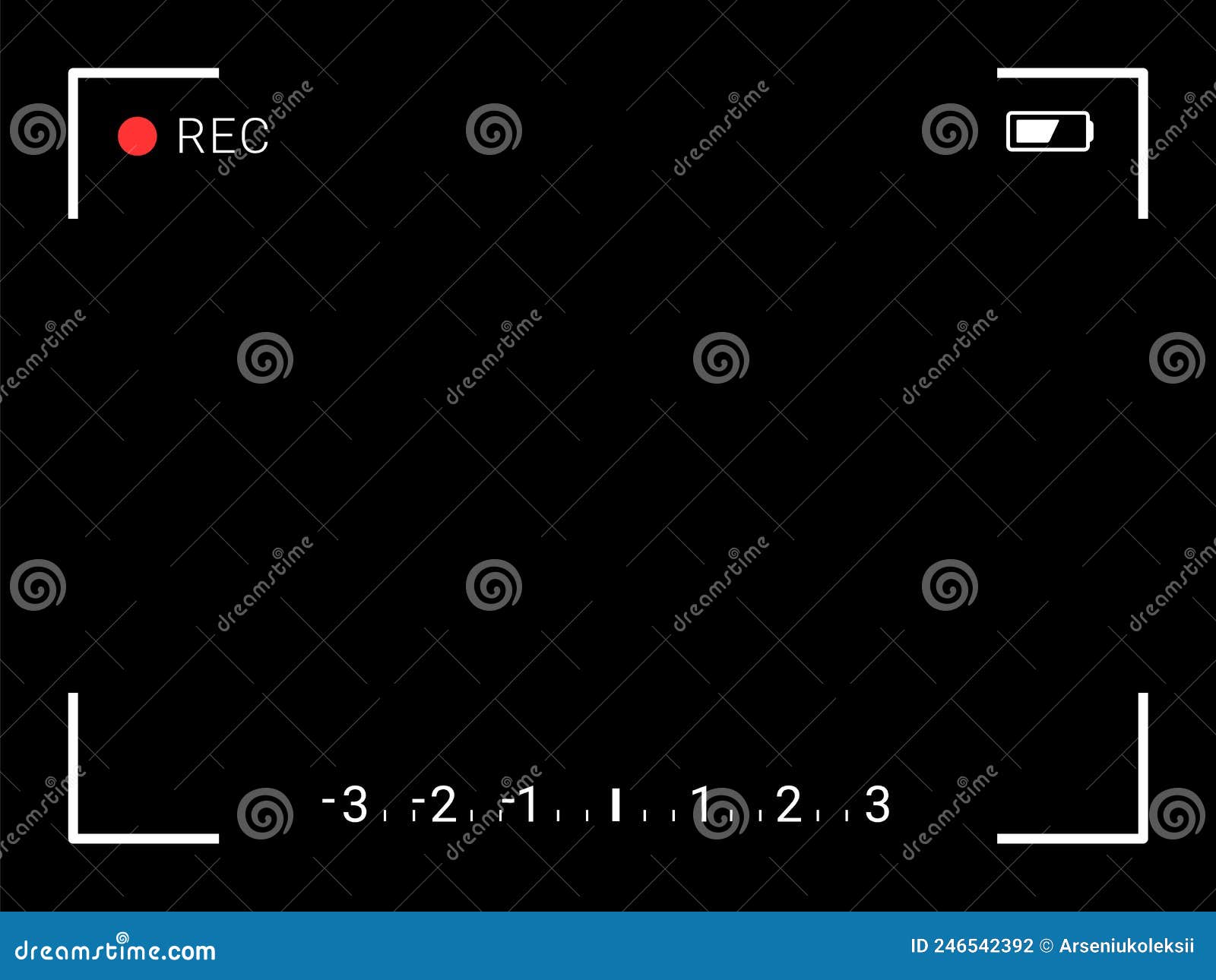 4:3 Video Camera Frame. Camcorder Ui Overlay Stock Vector