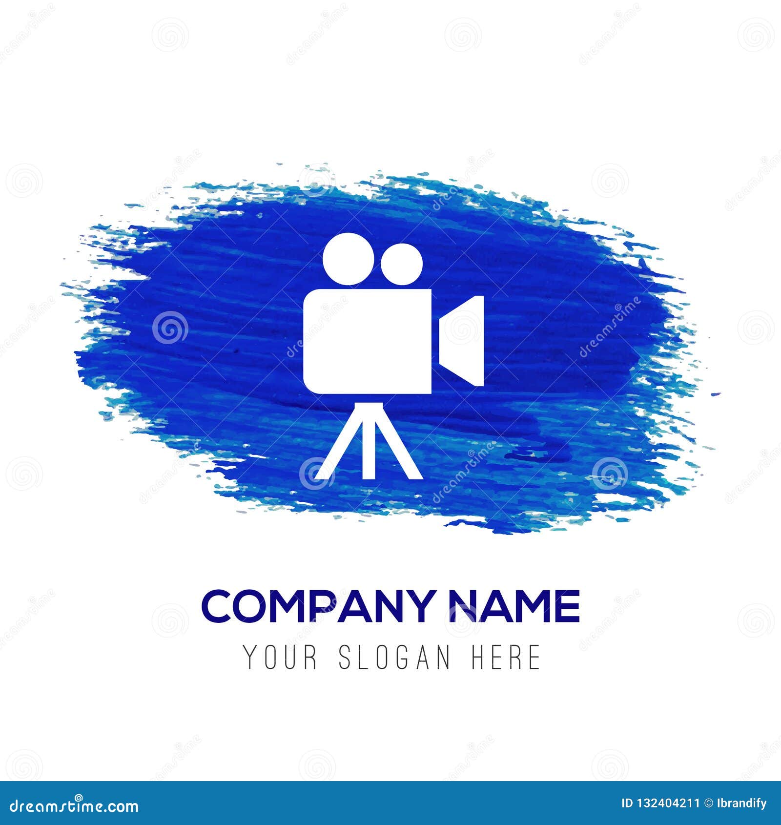 Download Video Camera Icon - Blue Watercolor Background Stock Vector - Illustration of broadcasting ...