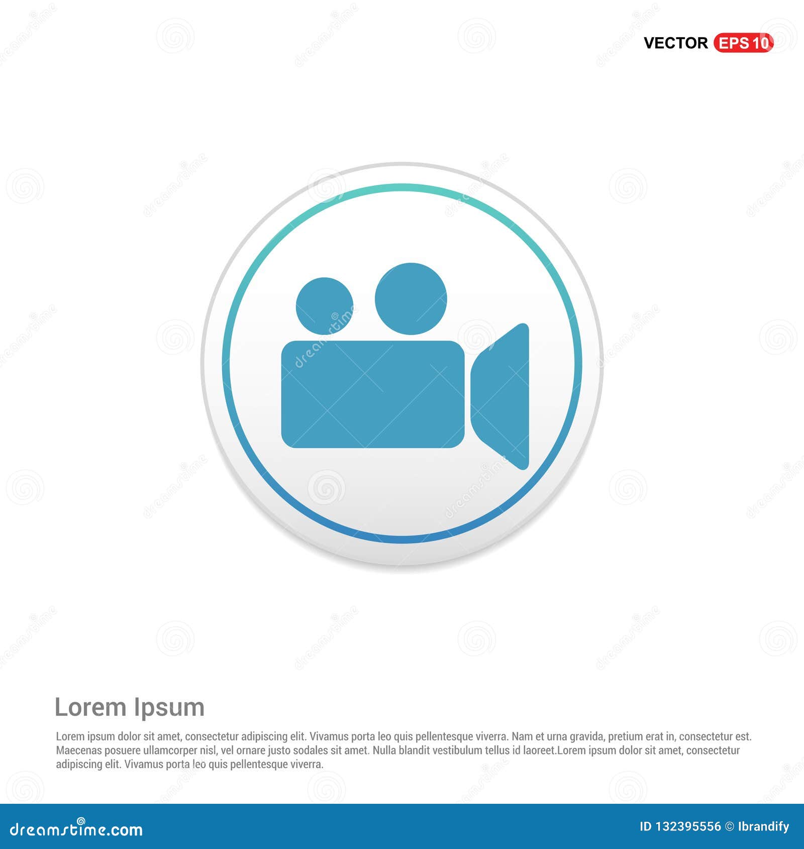 Video Camera Icon White Circle Button Stock Vector Illustration of