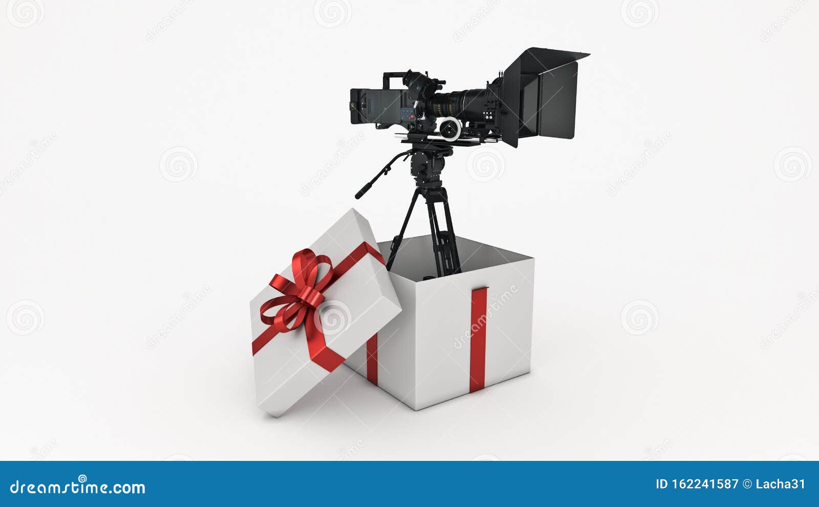 Video Camera Inside a Gift Box. Stock Illustration Illustration of