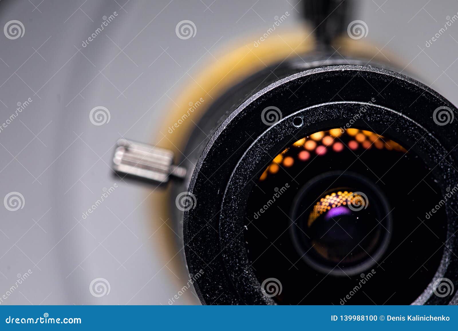 Video Camera Lens Closeup. CCTV Security Camera Stock Photo Image of