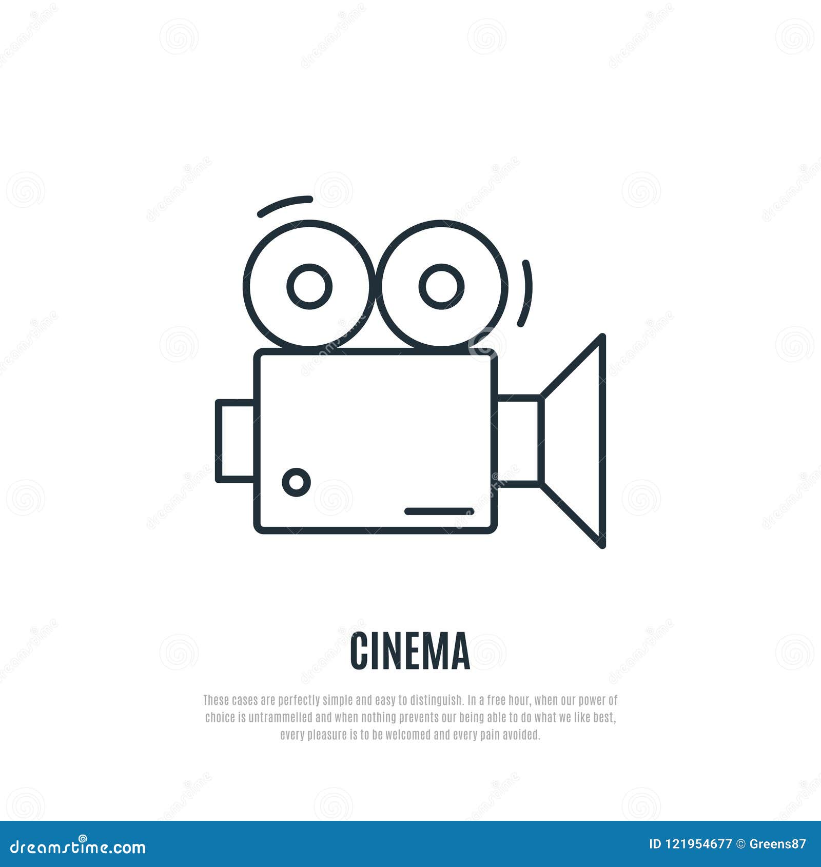 Cinema Industry Linear Icon Vector Illustration