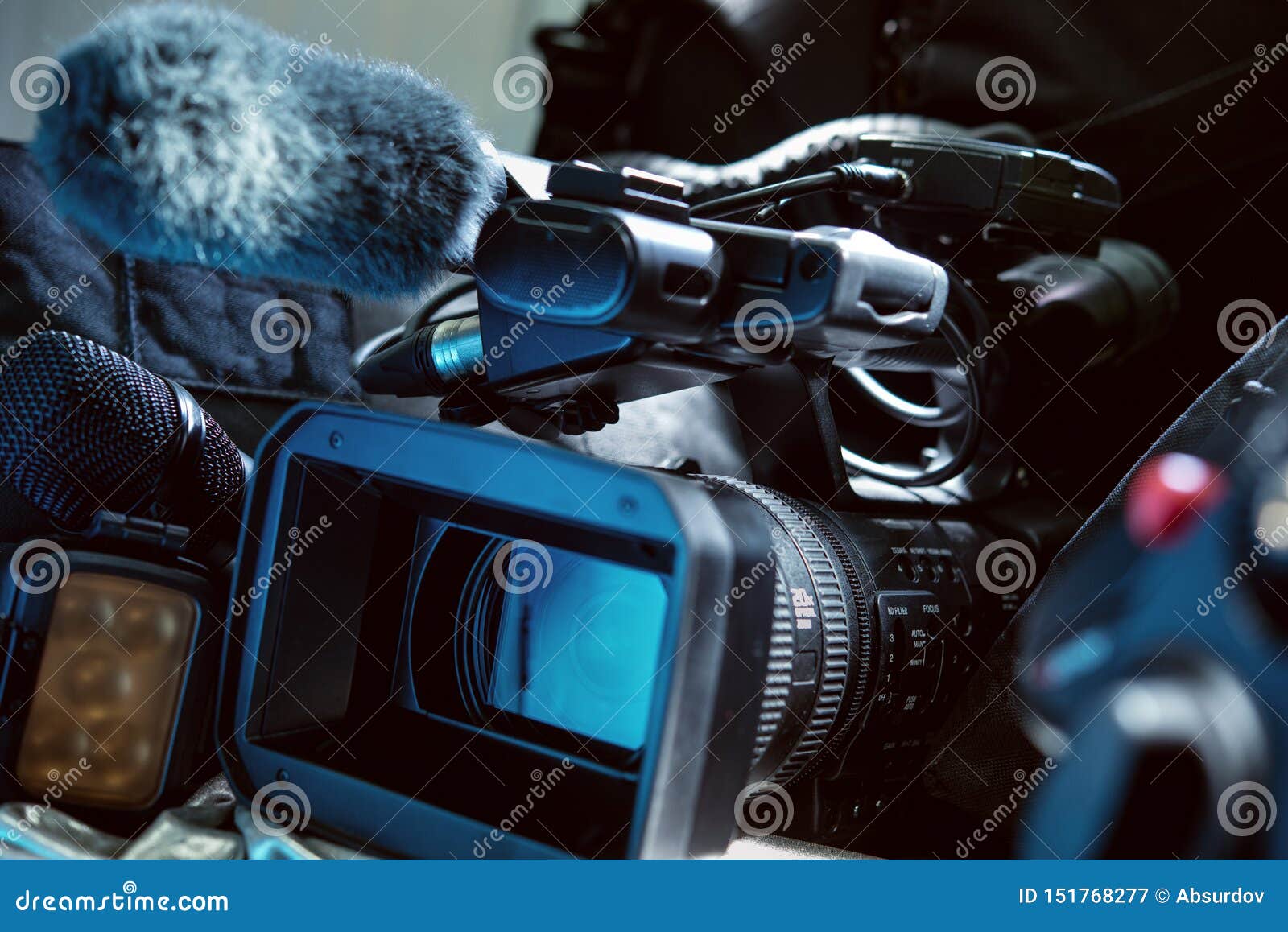 VIDEO CAMERA with MICROPHONE Stock Image Image of production, program