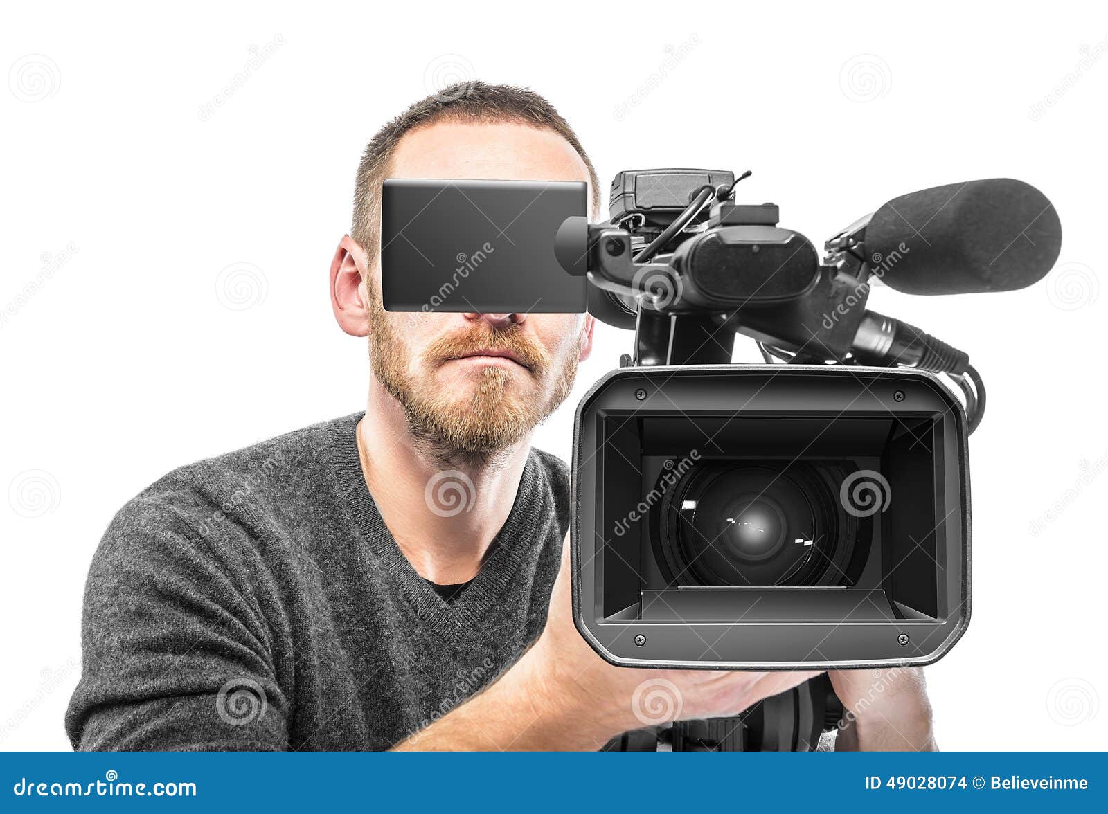 Video Camera Operator Filmed. Stock Photo Image of shoot, equipment