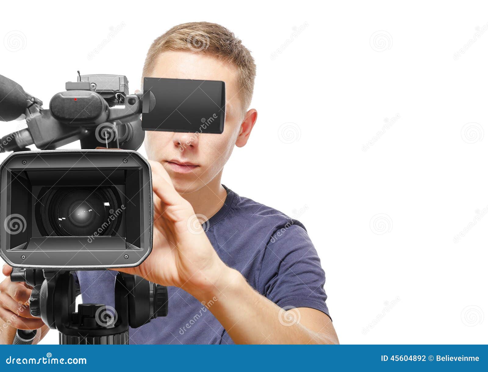 Video camera operator stock photo. Image of director 45604892