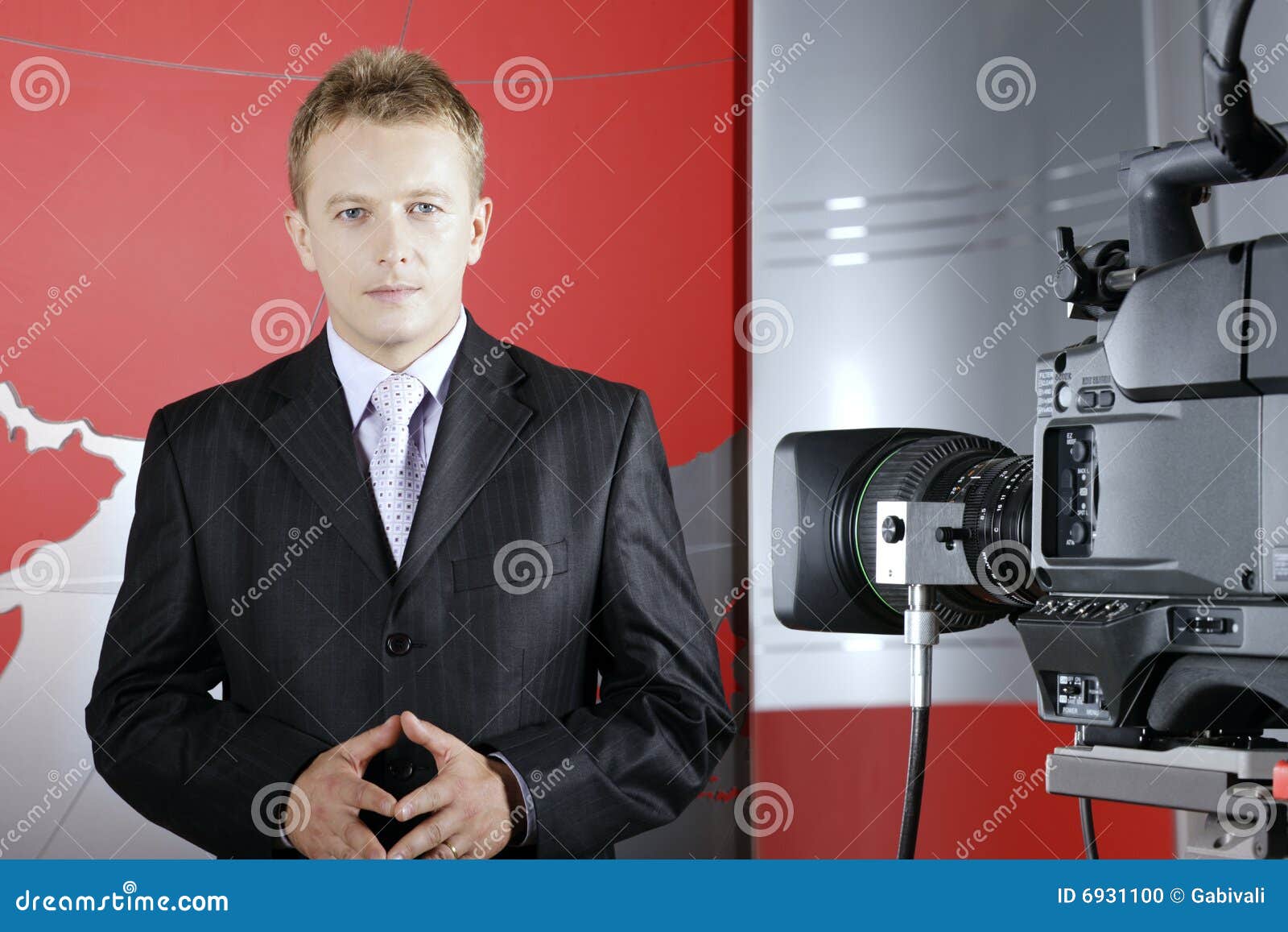 Video Camera and REAL News Presenter Editorial Image Image of