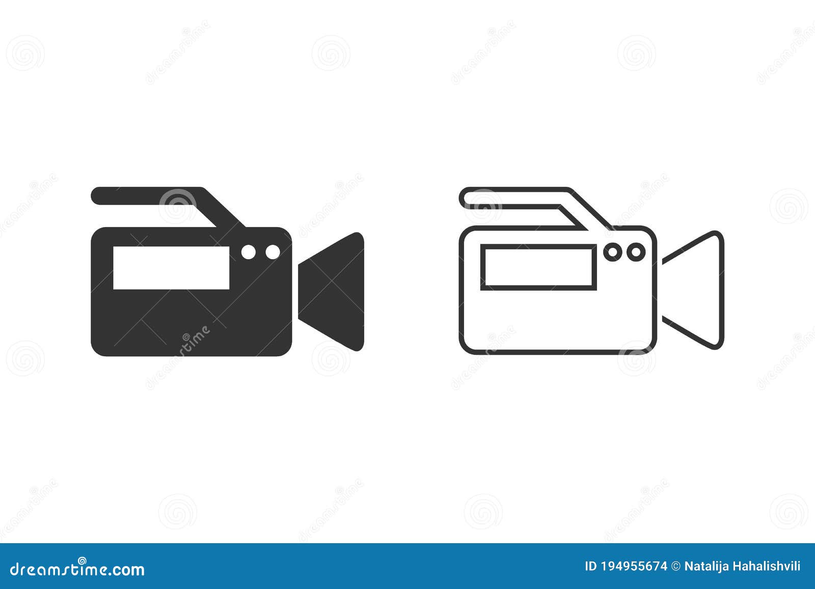 Video Camera Recorder Line Icon Set Vector Illustration Stock Vector
