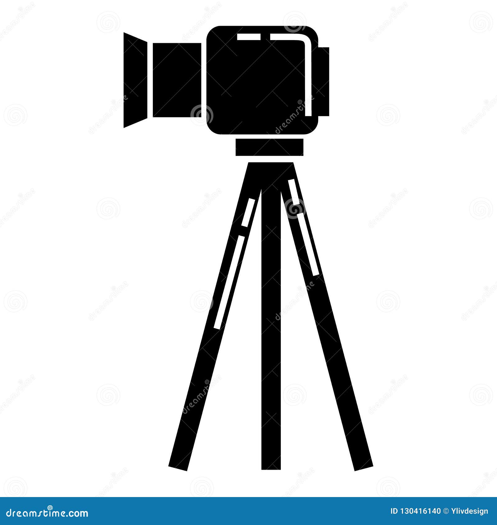 Video Camera on Stand Icon, Simple Style Stock Vector Illustration of