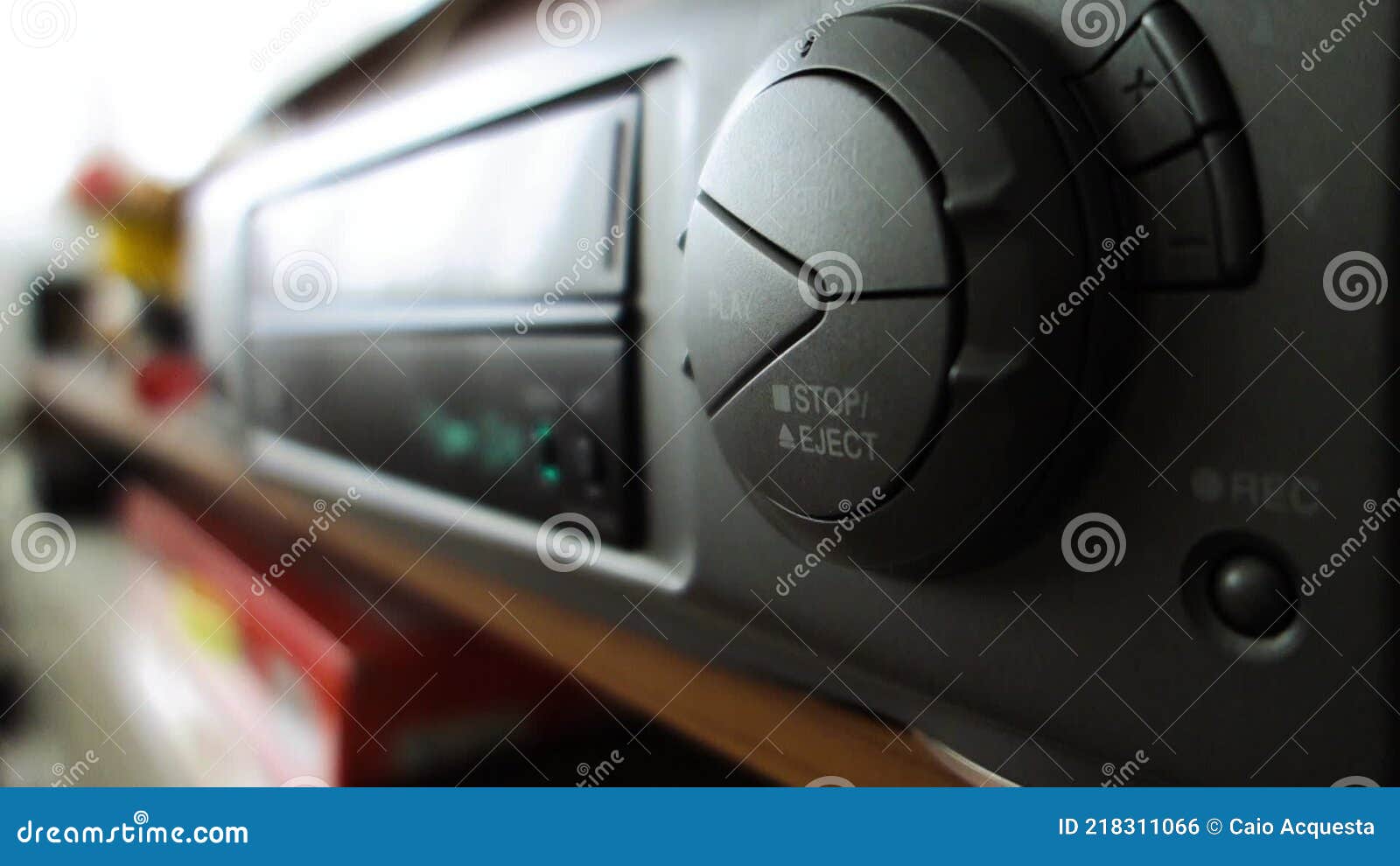 Video Cassette Recorder, Stopping and Ejecting Tape. VCR Buttons Stock