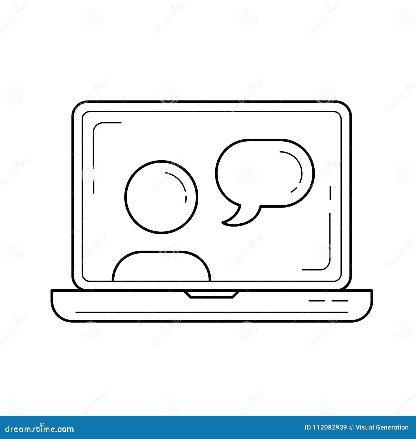 Video Chat Vector Line Icon Stock Vector Illustration Of Drawing Minimal Video Chat Vector Line Icon Stock Vector Illustration Of Drawing Minimal