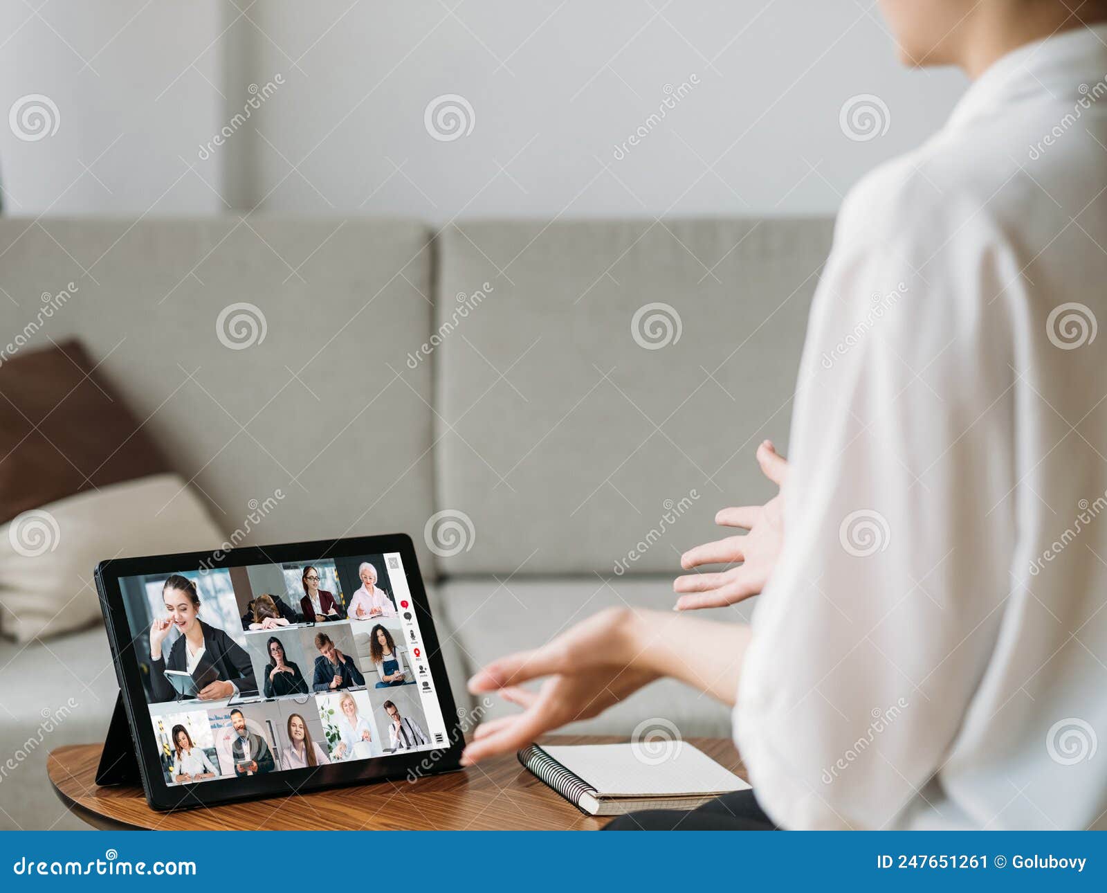 Video Conference Remote Business Team Home Office Stock Image pic picture