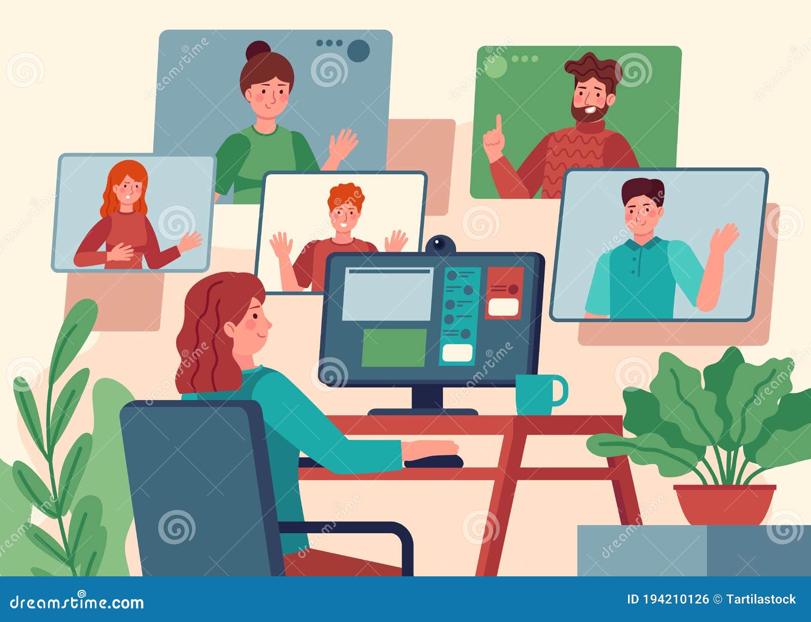 Friends Correspond Online, Chat, Share News And Impressions, Friendship.  Flat 2D Character. Concept For Web Design. Royalty Free SVG, Cliparts,  Vectors, and Stock Illustration. Image 134677293.