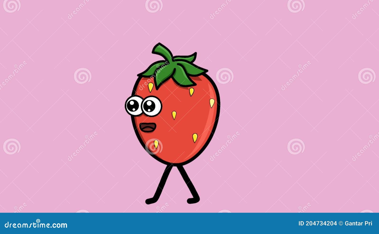 Video of Cute Red Strawberry Fruit Characters that are Running Stock  Footage - Video of cute, design: 204734204