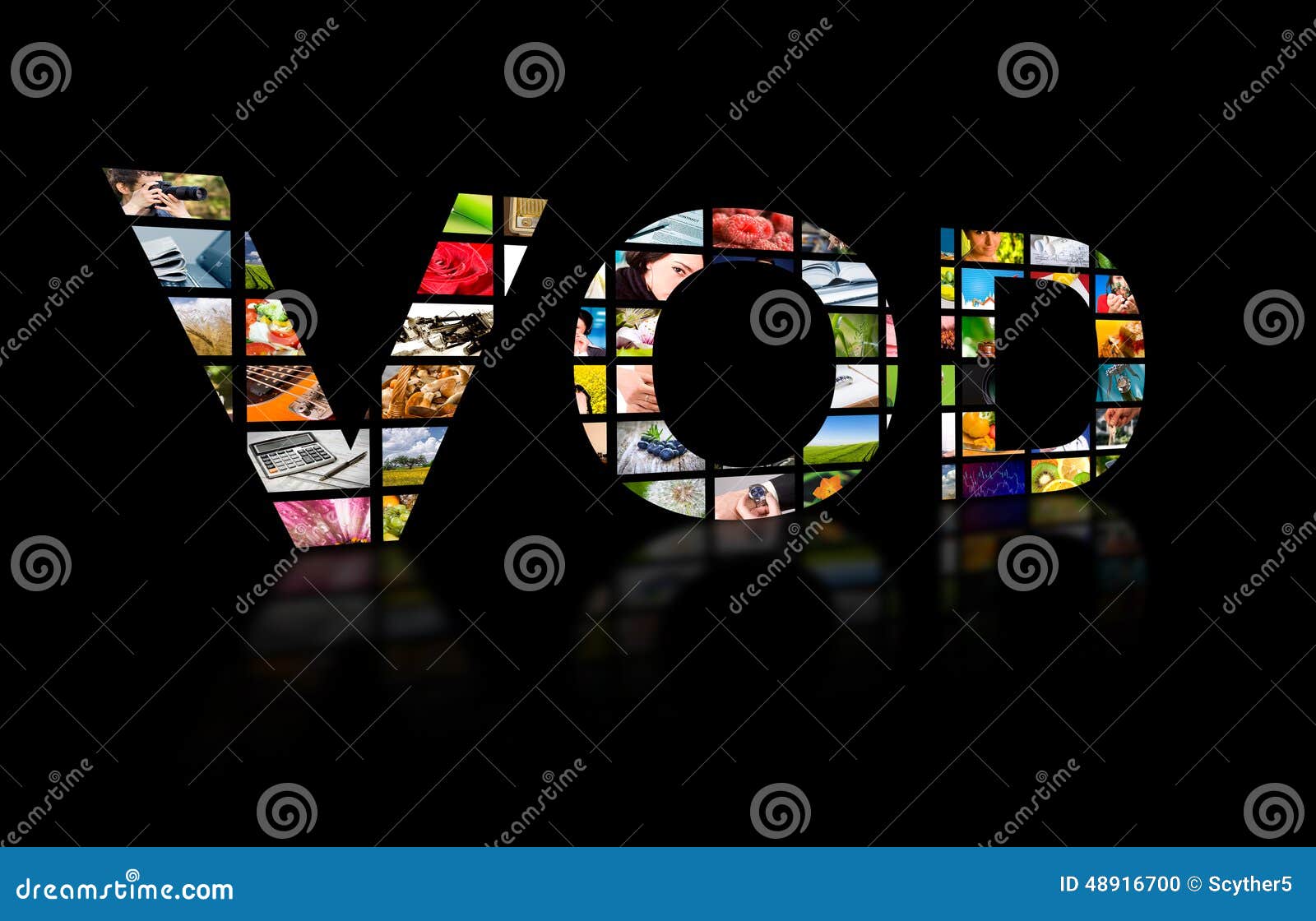 Video on Demand Abstract Text, Tv Concept