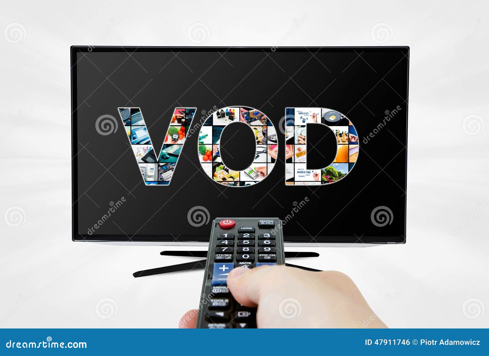 Video on Demand Service on TV Stock Photo