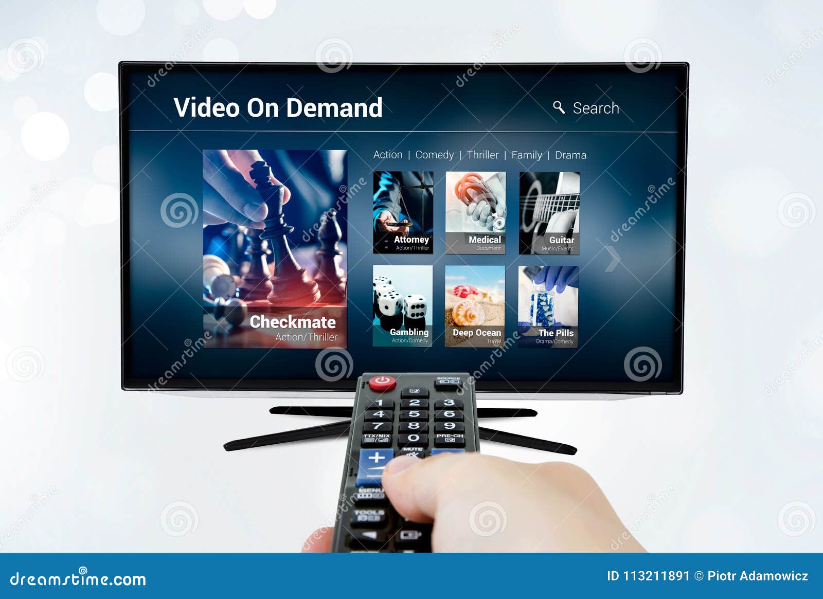 Video on Demand VOD Application or Service on Smart TV Stock Image
