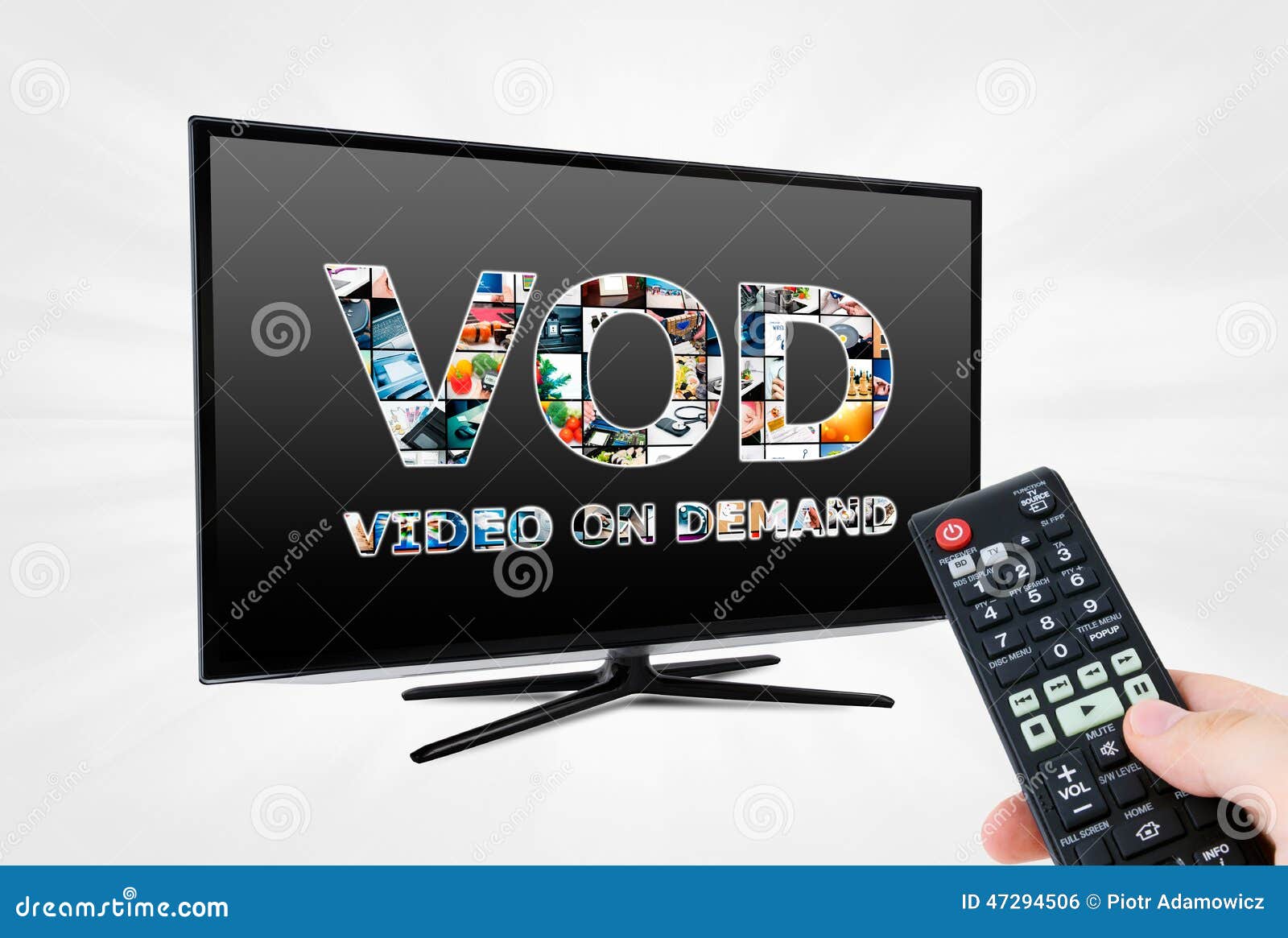 Video on Demand VOD Service on Smart TV Stock Photo